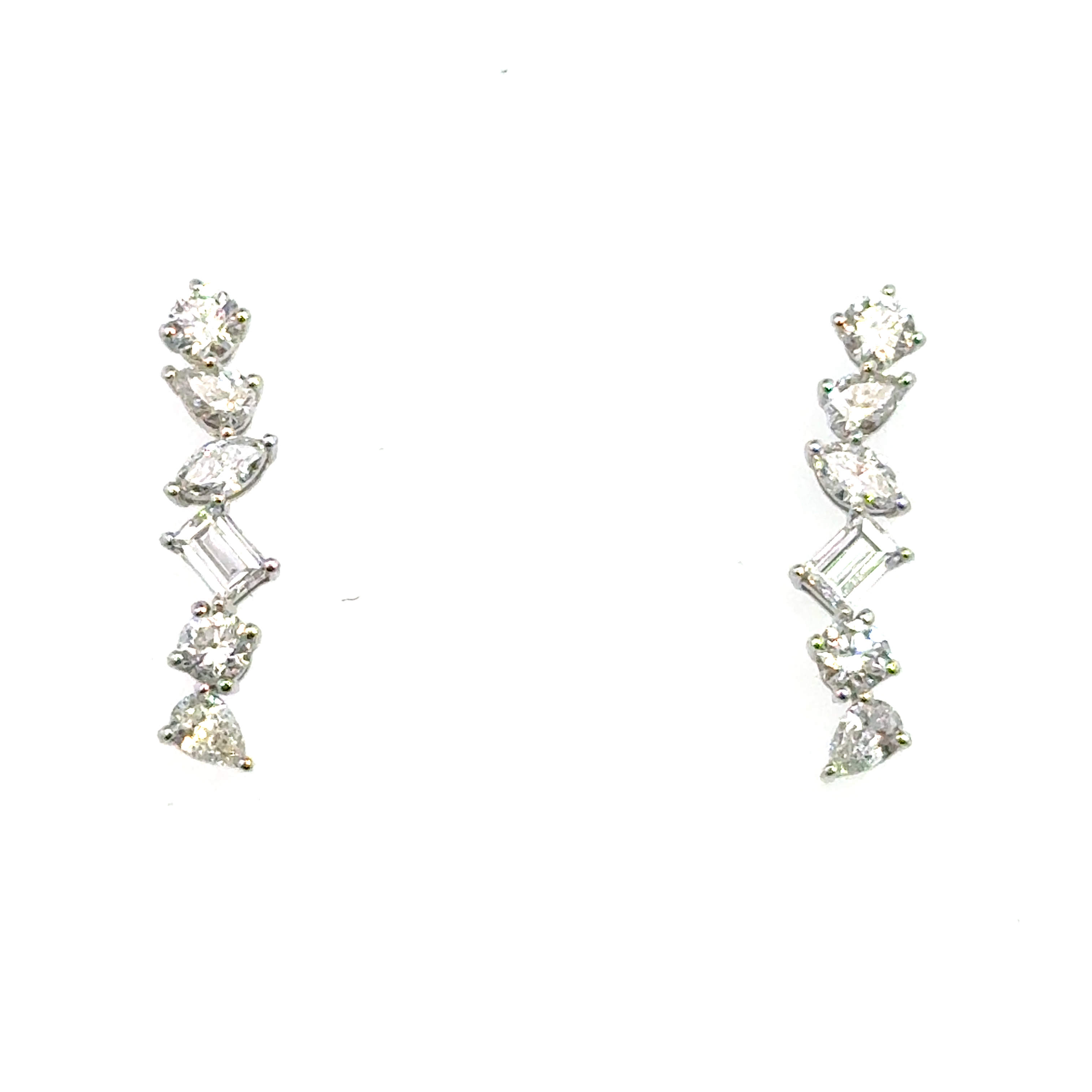 Sparkles Earrings  1.10   with 1.10 Lab Grown Diamond Sides set on 1.04gr 10k WG