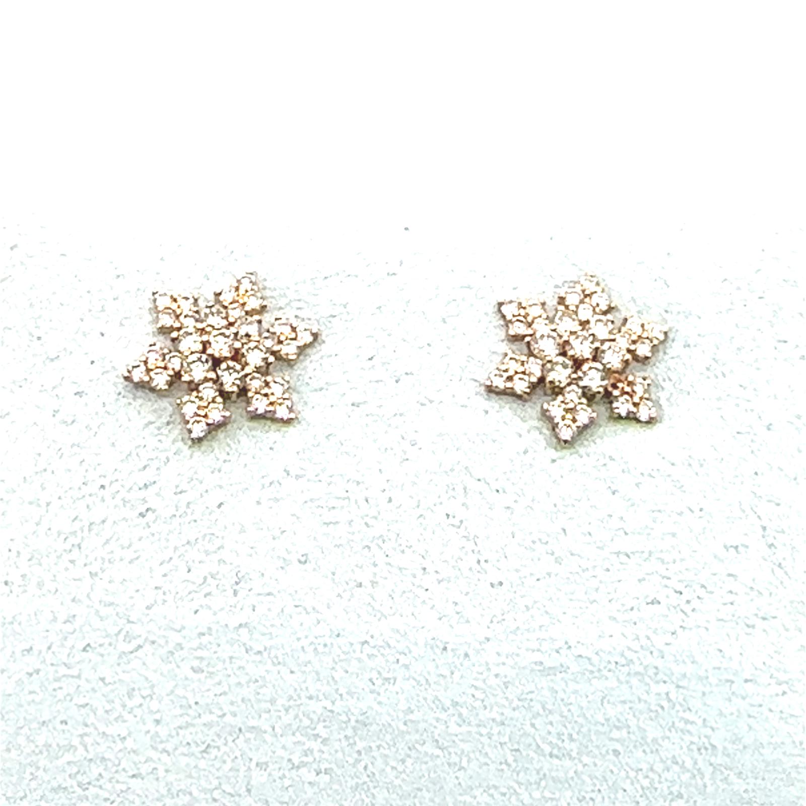 LUCY Earrings  0.26   with 0.26  Round Lab Grown Diamond Sides set on 1.02gr 10k YG