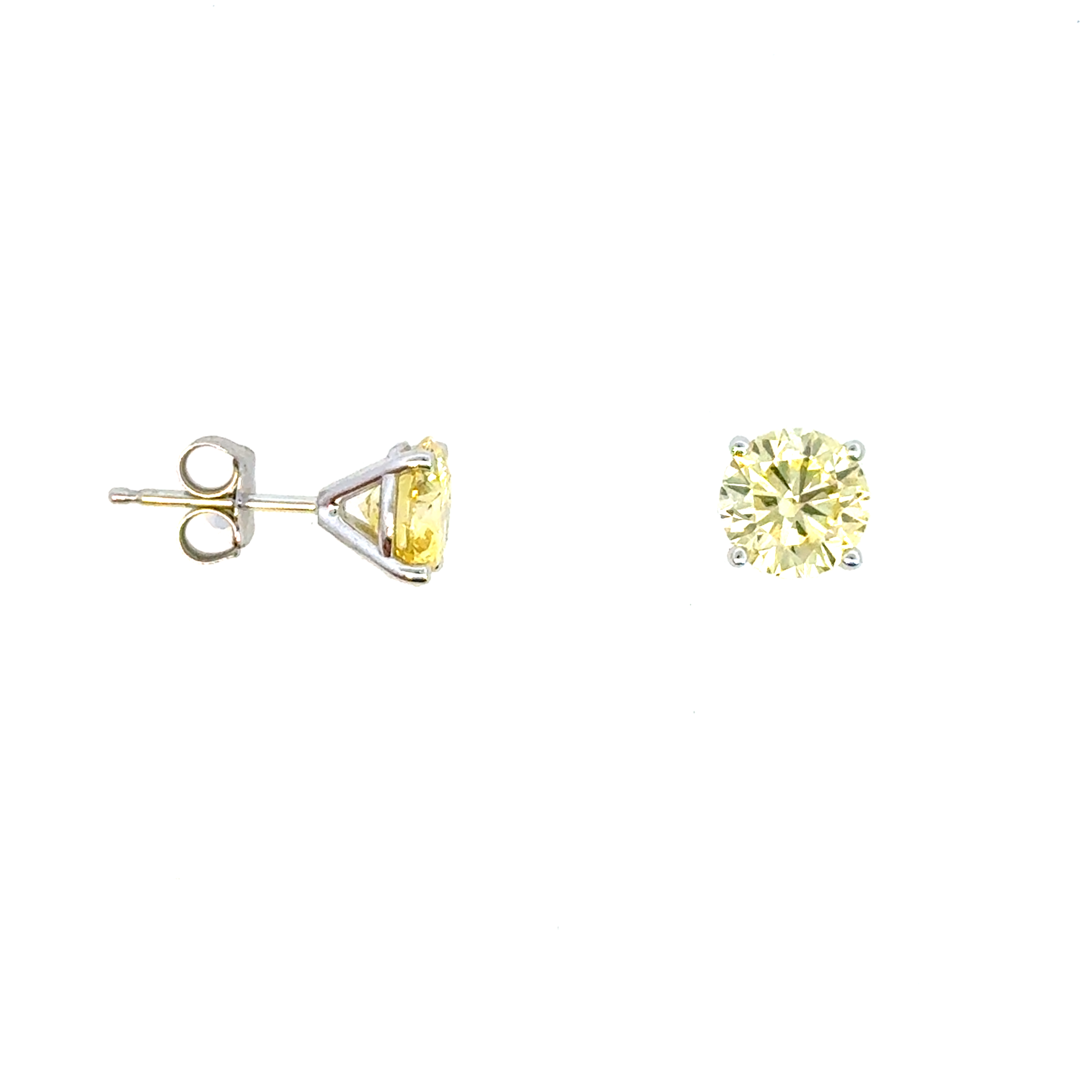 Earrings Lab Grown Diamond  14k WG  Amarillo