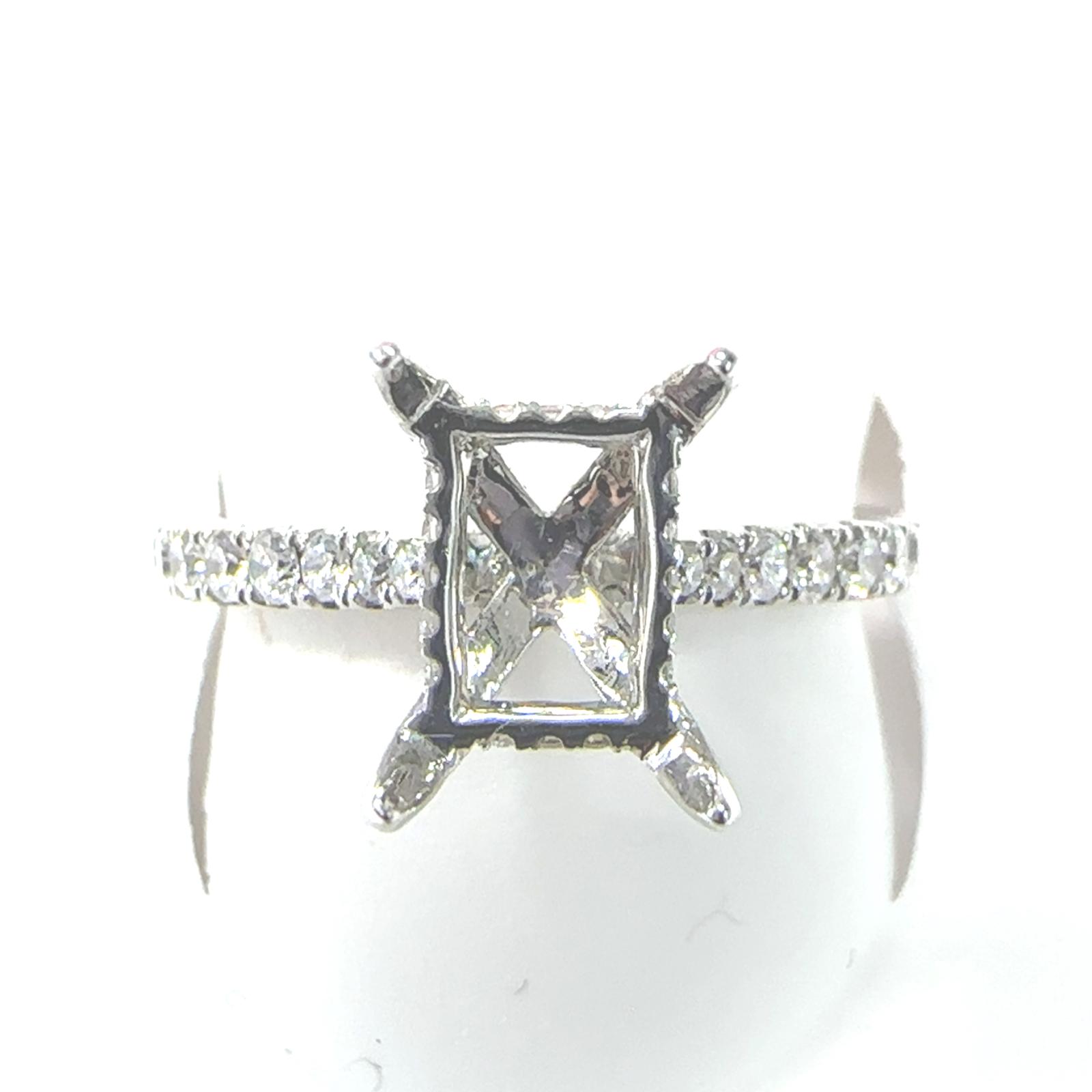Fireworks Jewelry semi mount with 42 RD Natural Diamonds set on 3.53gr 18k WG