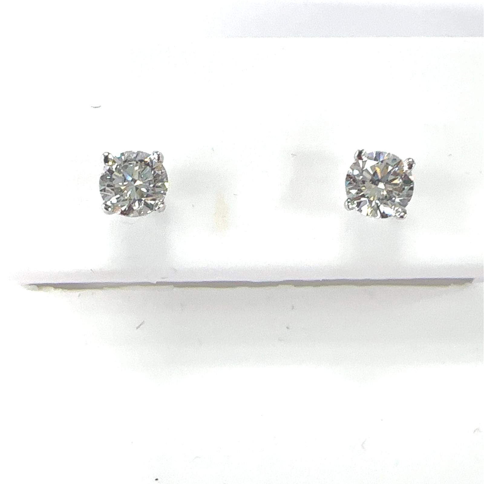 Lab Grown 1.30ctw Earrings-STUDS- PUSH BACK, Lab Grown Diamond  14k WG  LGS