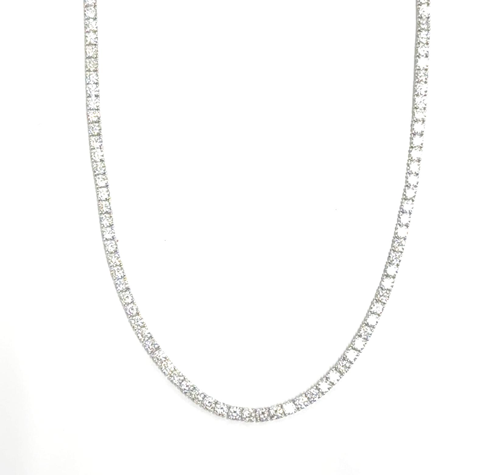 Luxury Basics Necklace  30.10   Round Lab Grown Diamond 30.10  Sides set on 25.67gr 14k WG