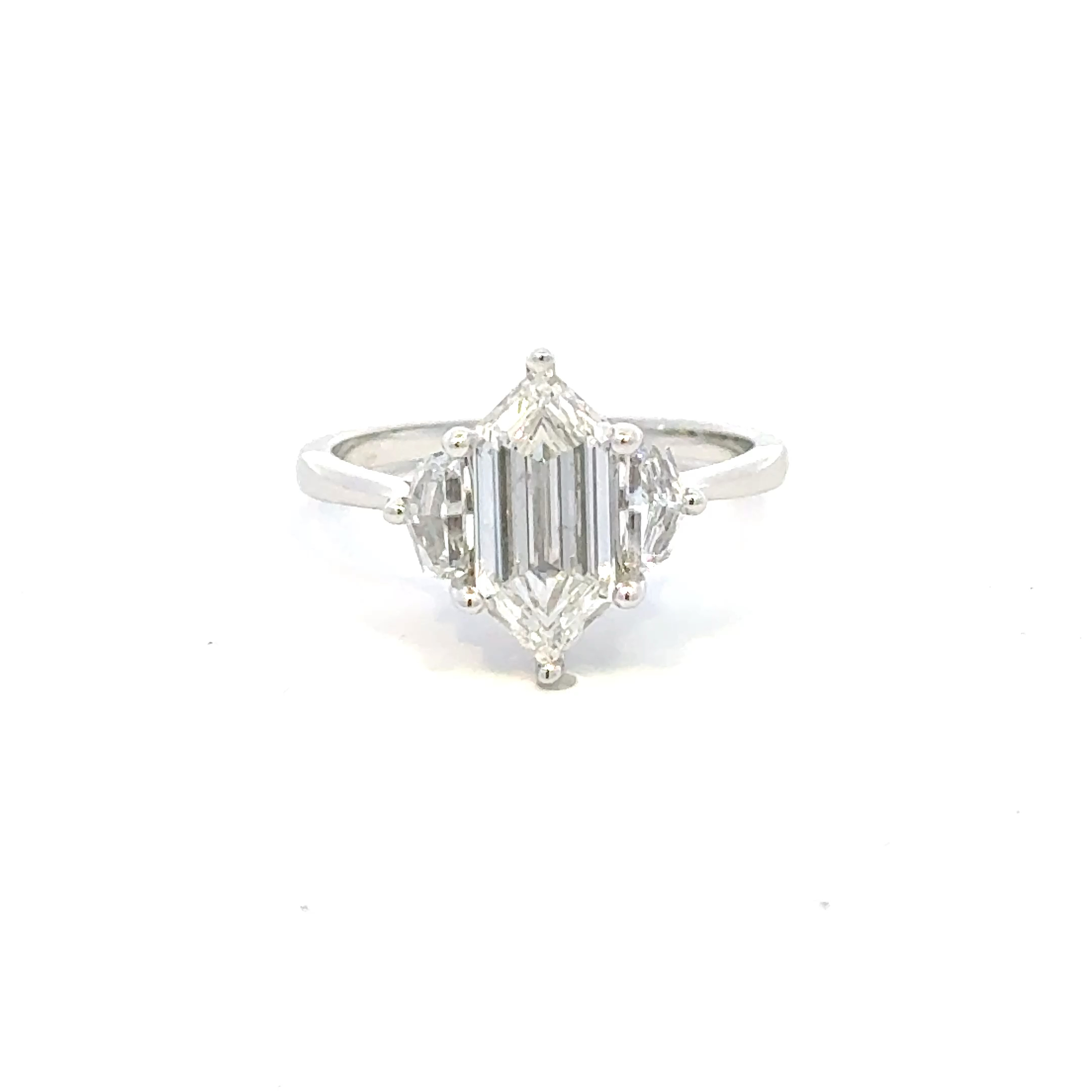 Rings-3STONE, Lab Grown Diamond  14k WG  SRLG