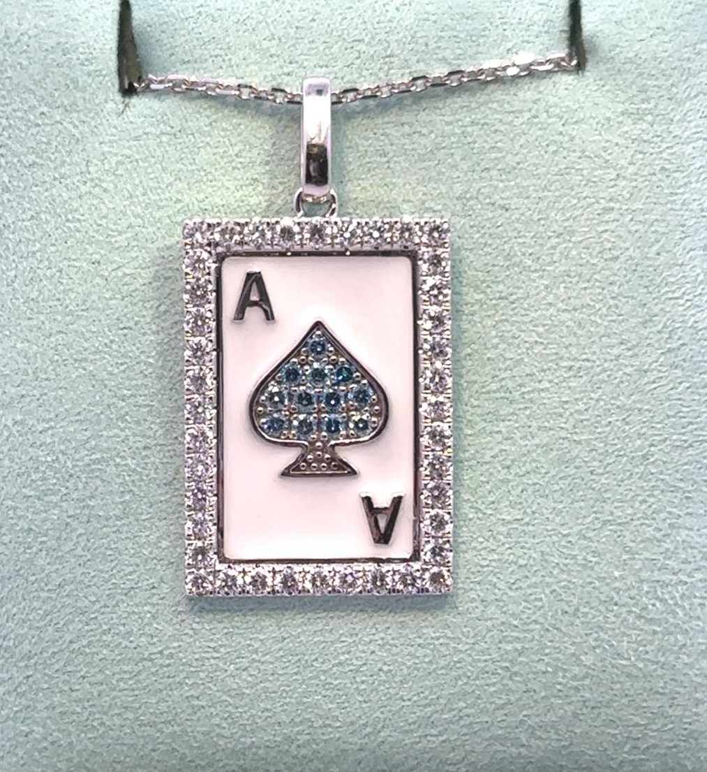 Lab Grown Collection Necklace 52 DIA 1.34 cts on 4.16 gr 14k WG