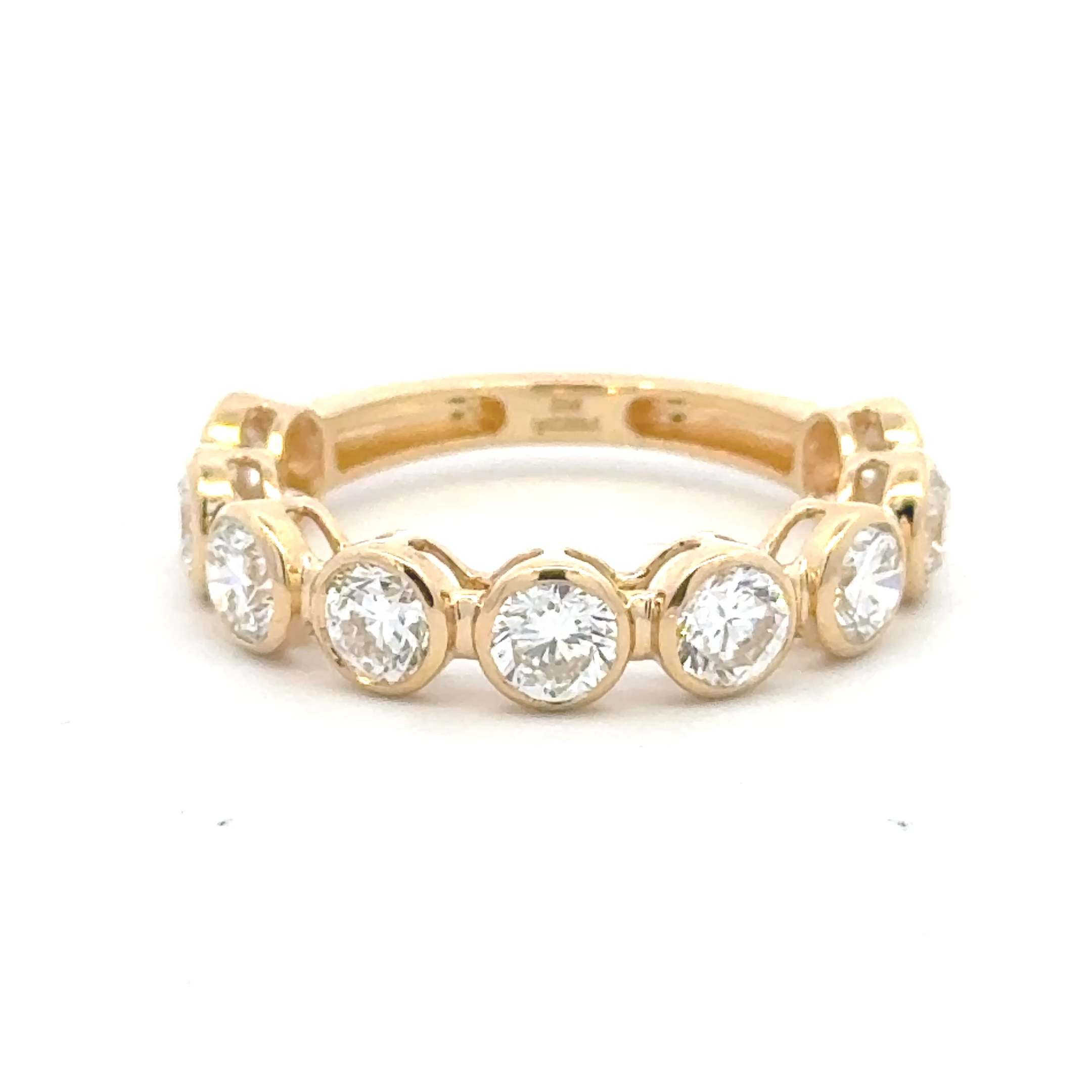 Rings  2.09   with 2.09  Round Lab Grown Diamond Sides set on 2.24gr 14k YG