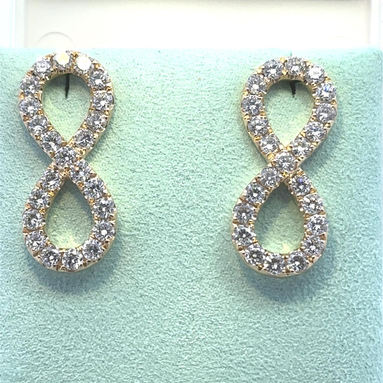 14k YG Lab Grown Diamond  Earrings  Round 2.27CT 46D  -2.27CTW  3.84GR