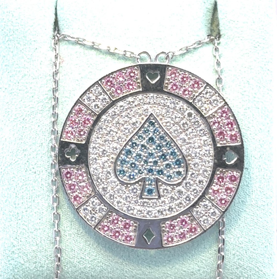 Lab Grown Necklace 2.71ctw  158 Round set on 6.44gr 14k WG