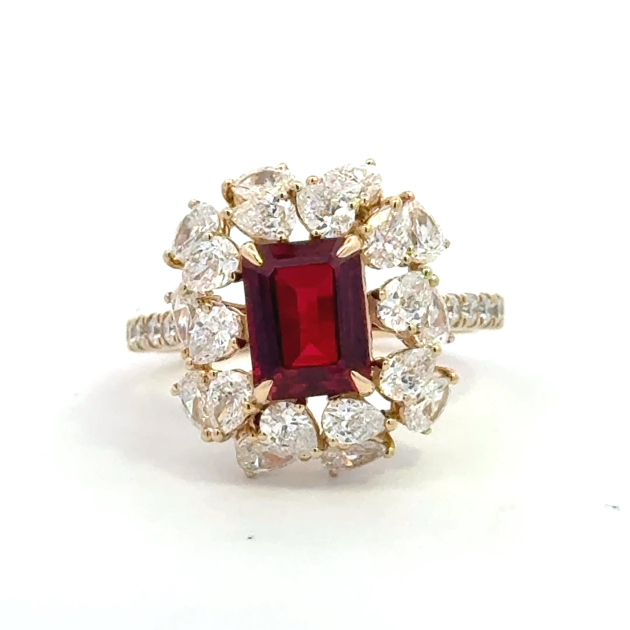Gemma Rings  1.89   with 2.40 Ruby 1.89  Sides set on 4.27gr 14k YG