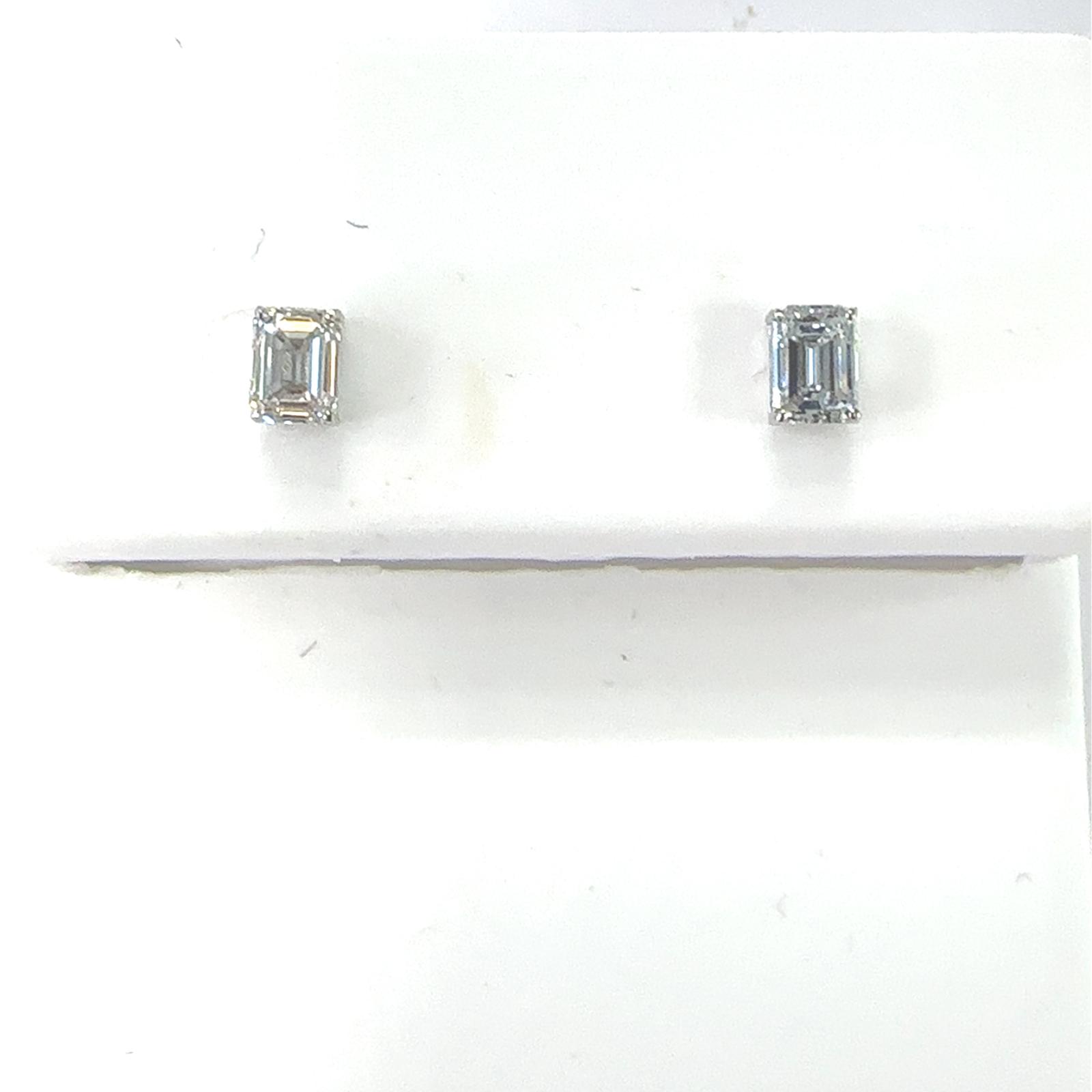 LUCY Collection Earrings with 2 pcs 0.5 ctw set on 0.59 gr 14k WG 0.69 GW