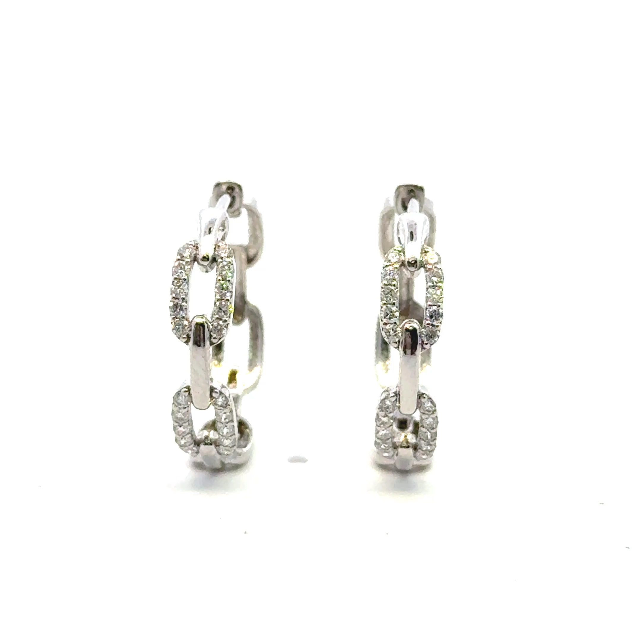 LUCY Collection Earrings with 48 pcs 1.08 ctw set on 1.99 gr 14k WG 2.21 GW