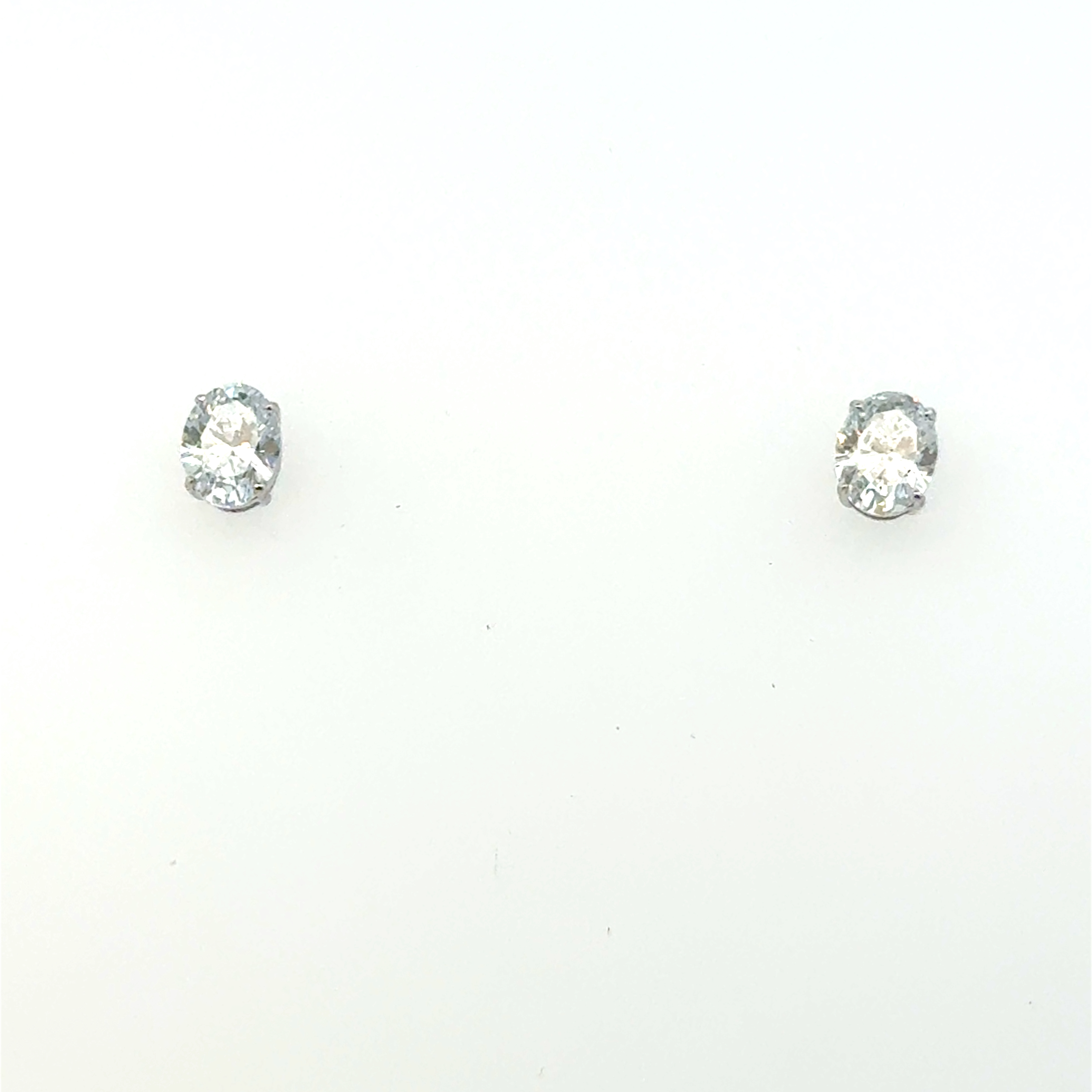LUCY Collection Earrings with 2 pcs 0.6 ctw set on 0.63 gr 14k WG 0.75 GW