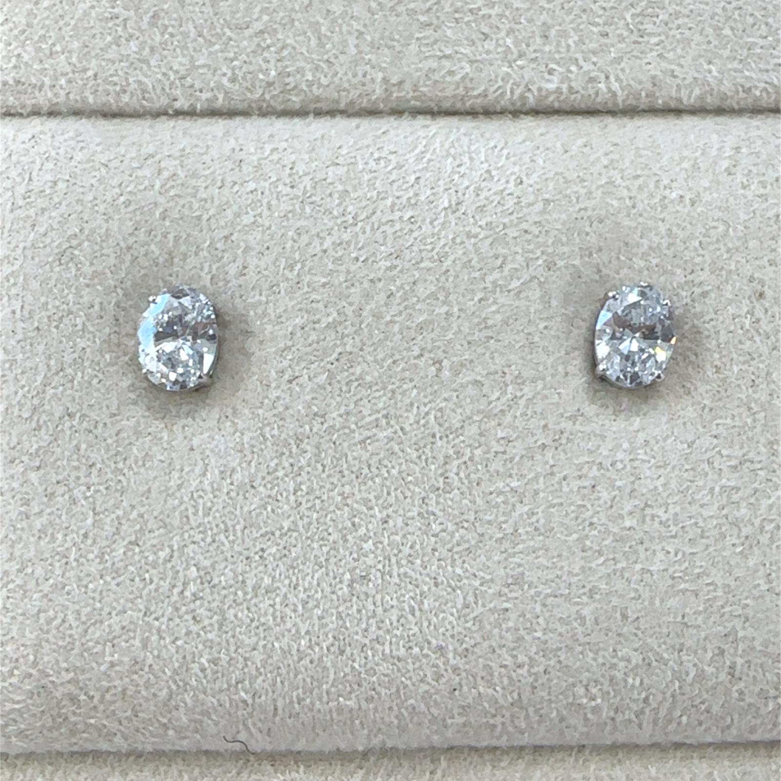 Lab Grown Collection Earrings with 2 pcs 0.5 ctw set on 0.62 gr 14k WG 0.72 GW