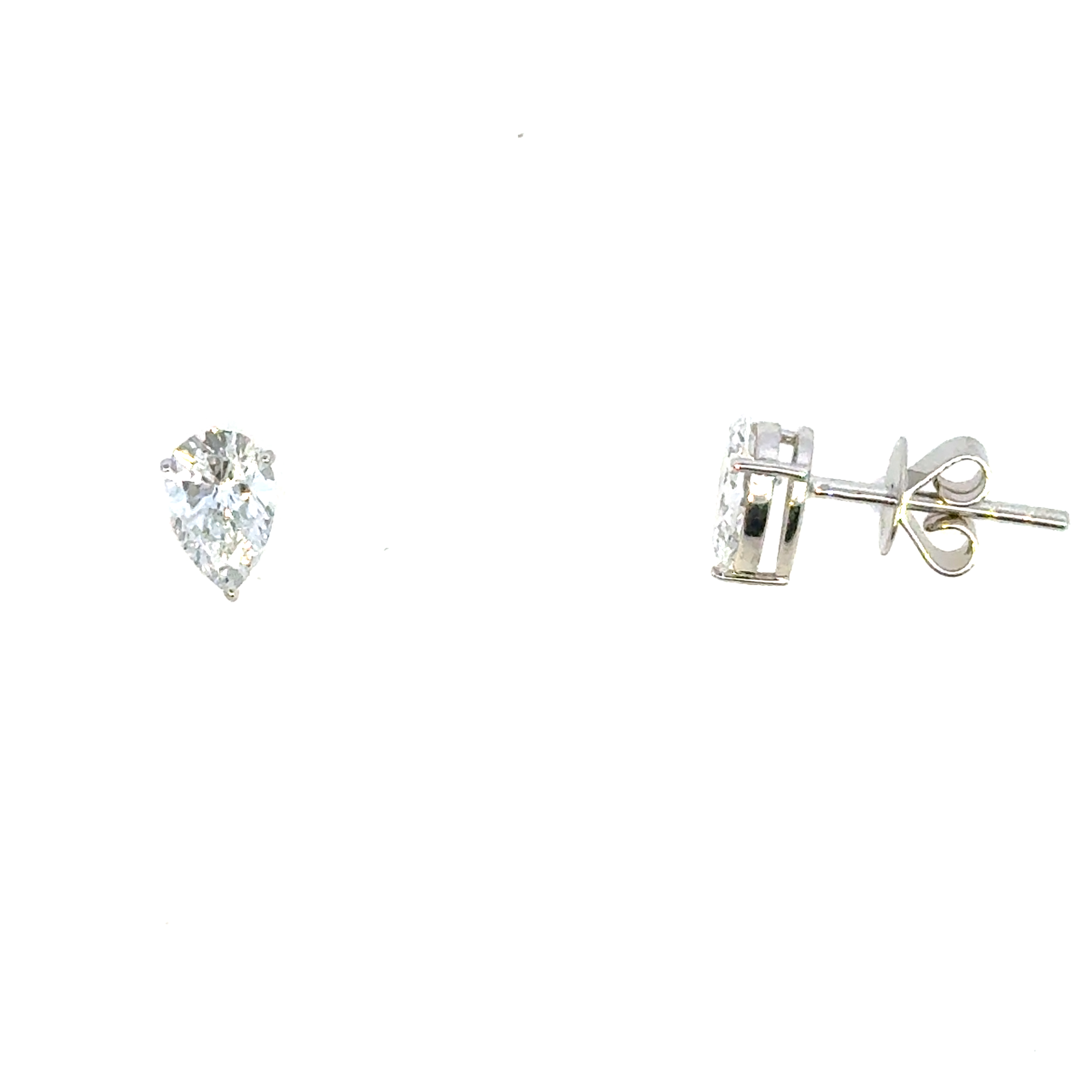 LUCY Collection Earrings with 2 pcs 0.7 ctw set on 0.69 gr 14k WG 0.83 GW
