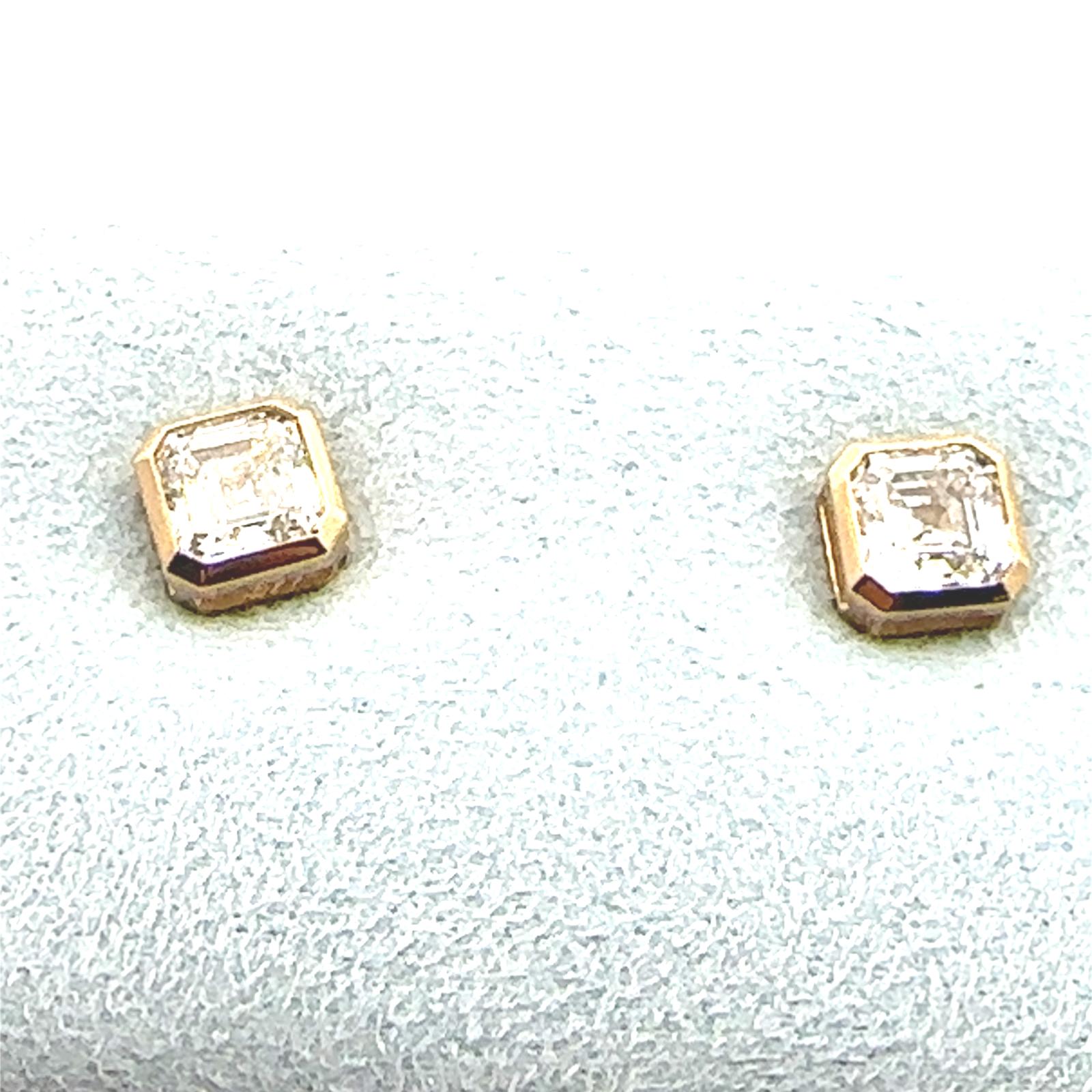 Lab Grown Lucy Collection Earrings with 2 pcs 0.95 ctw set on 0.83 gr 10k YG 1.02 GW