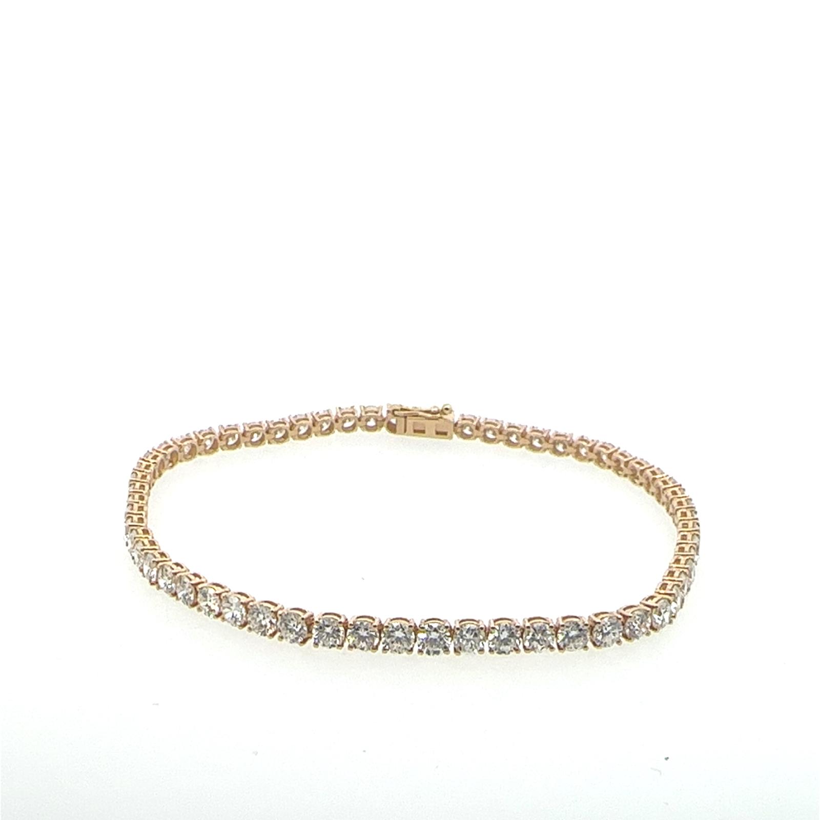 LUCY Collection Bracelet with 60 pcs 5 ctw set on 4.13 gr 14k YG 5.13 GW