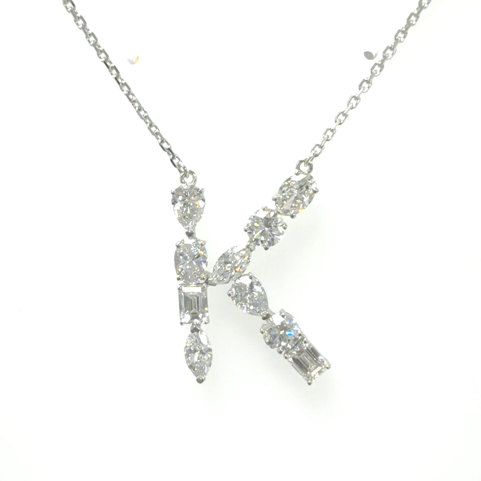 K Lab Grown Collection Pendants with 10 pcs 2.3 ctw set on 2.77 gr 14k WG 3.24 GW