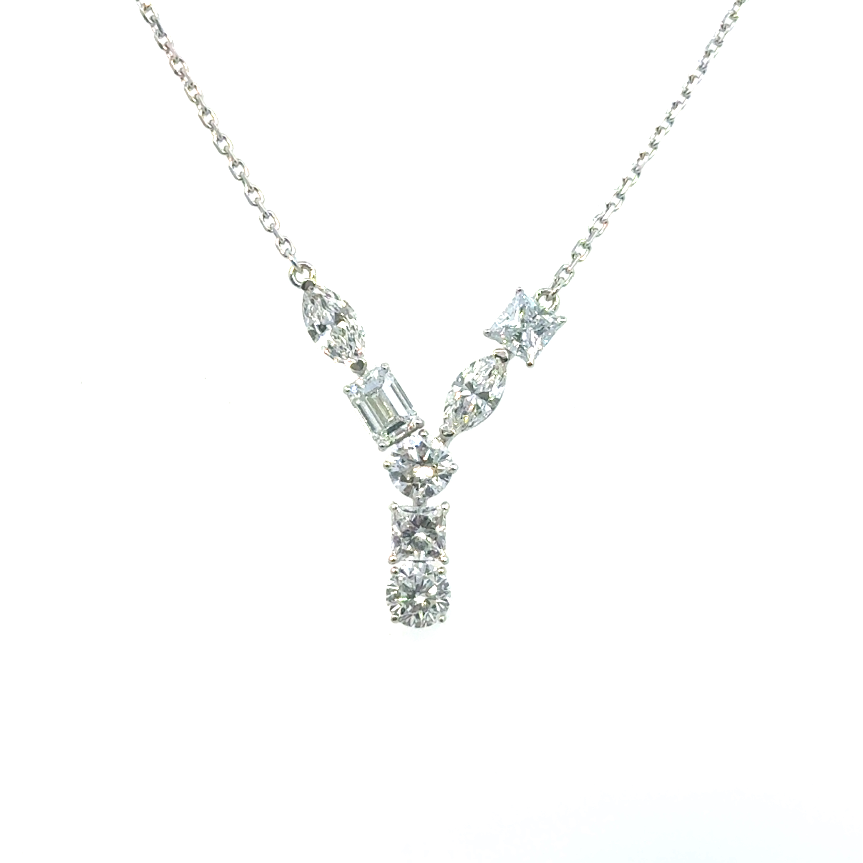 LUCY Lab Grown Collection Pendants with 7 pcs 1.99 ctw set on 2.54 gr 14k WG 2.94 GW