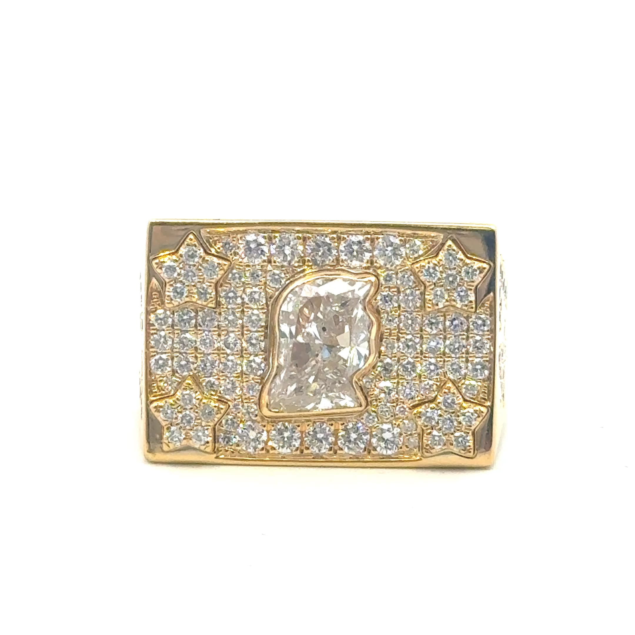 Lab Grown Collection Trump Rings  with 130 pcs 4.53 ctw set on 16.2122 gr 14k YG 17.12 GW