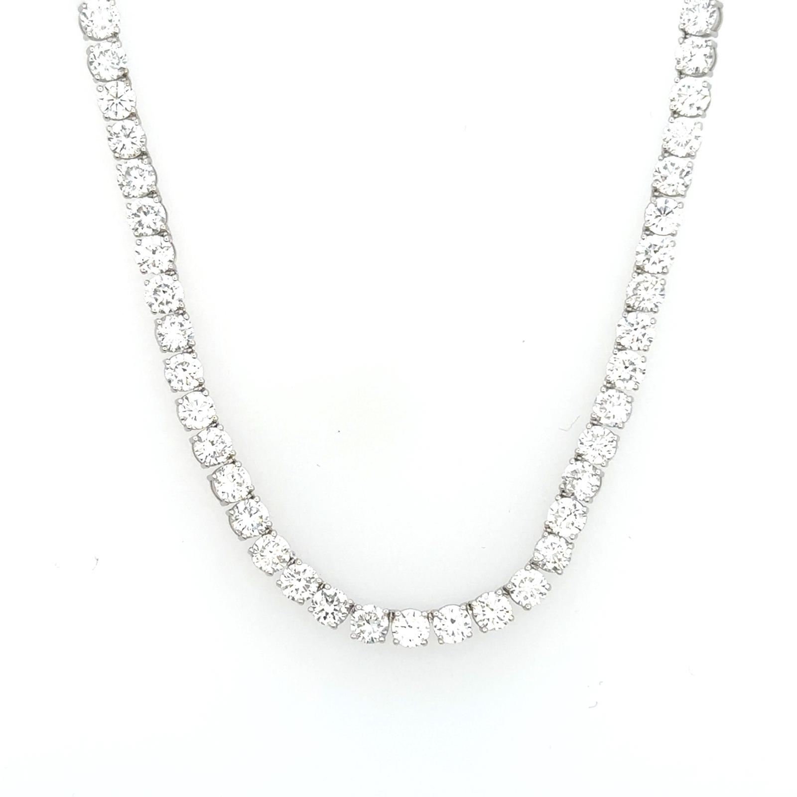 Lab Grown Collection Necklace with 136 pcs 19.8 ctw set on 11.12 gr 14k WG 15.08 GW