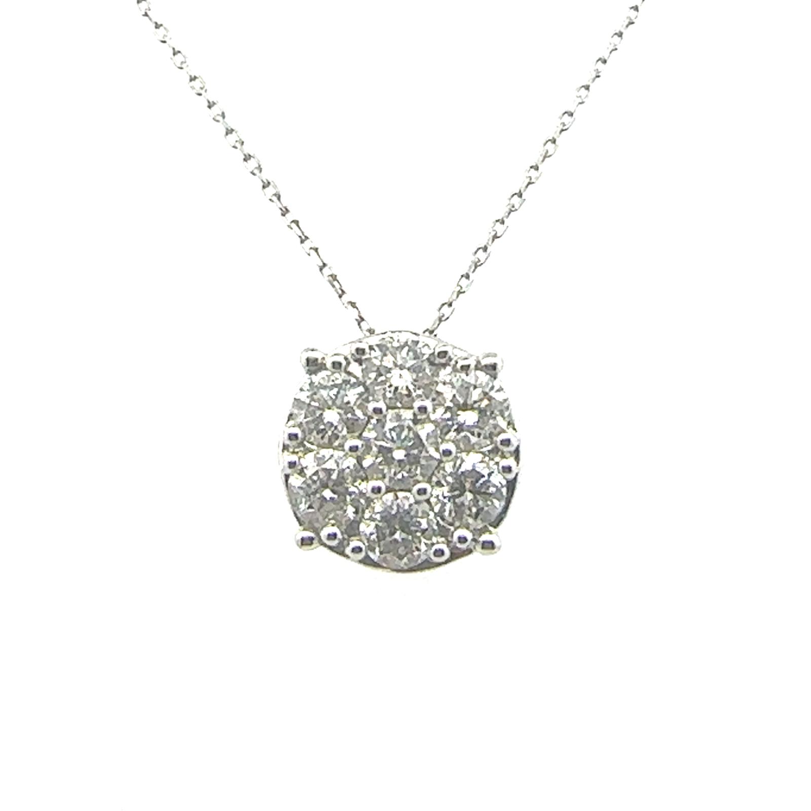 14kw 2 1/3 CTW FASHION PENDANT W/ ALL RD A78 Diamond Pendant