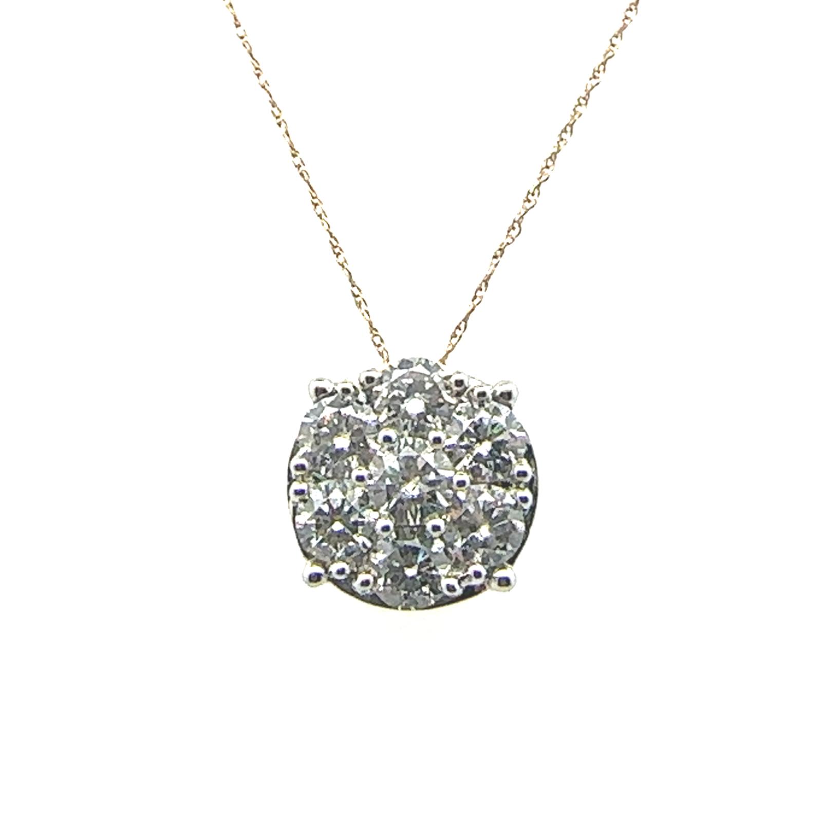 14kYG 2 1/3 CTW FASHION PENDANT W/ ALL RD A78 Diamond Pendant