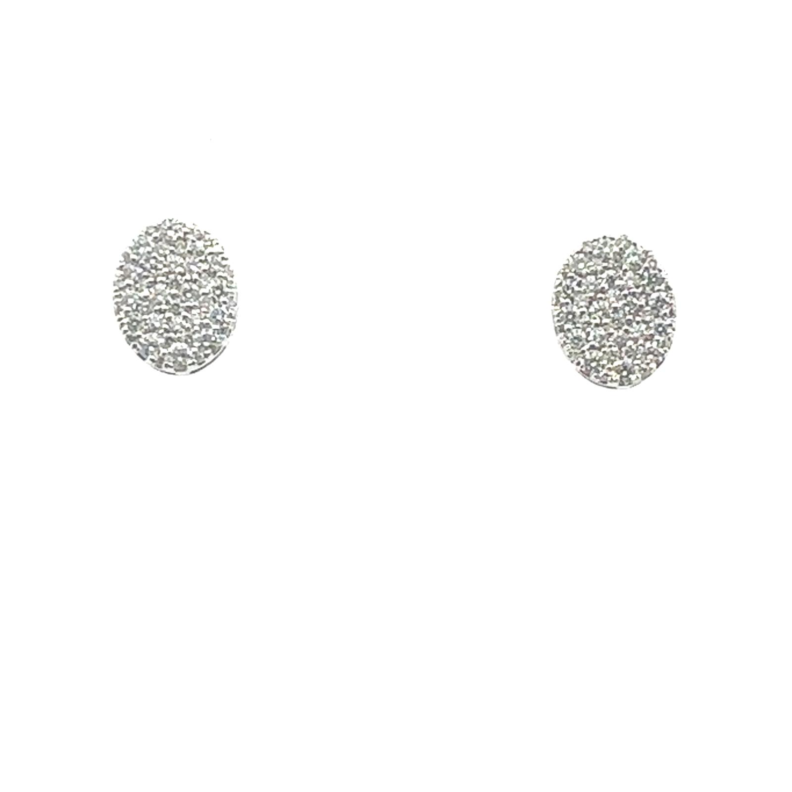 Fashion Stud Earrings  0.47cts 84 Round Brilliant Diamond Sides set on 2.34gr 14k WG