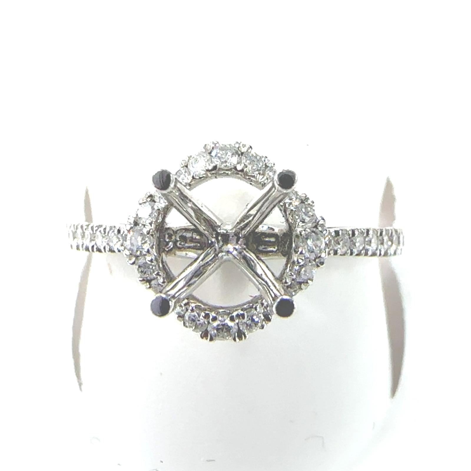 14KW 1/4CTW RD SEMI MOUNT ENG RING FOR 1 CTW CENT
 2.6gr 14k WG