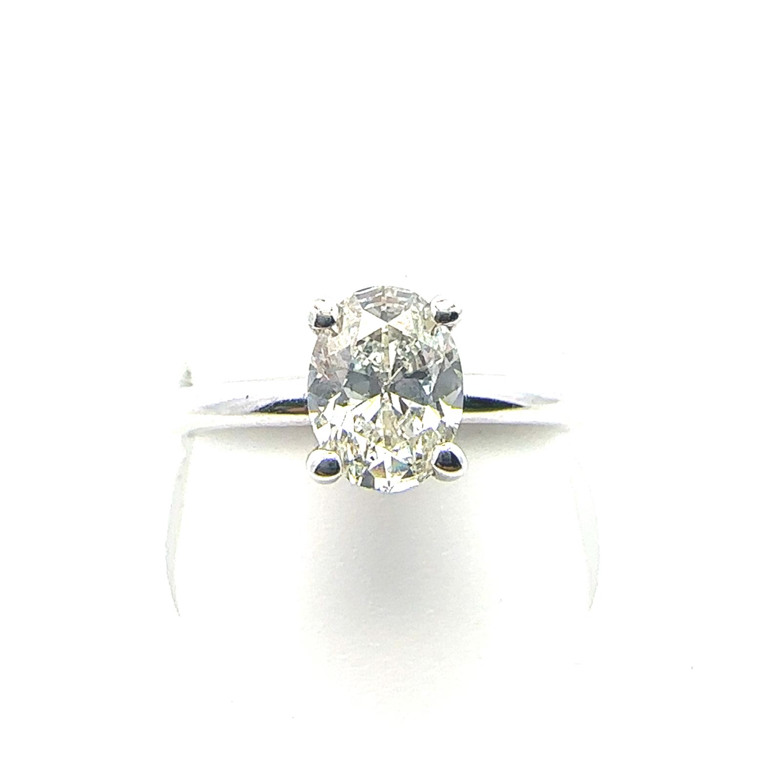 SOLI RING VARSHA PROGRAM 1.01 ctNAT DIA OV J SI1 - EGL-USA (921944202) - Cut:EX, Pol.:G, Sym.: G, Flr.:Faint- (7.48mm x5.67mm x3.53mm) Diamond Ring , With 2.07G 14kw