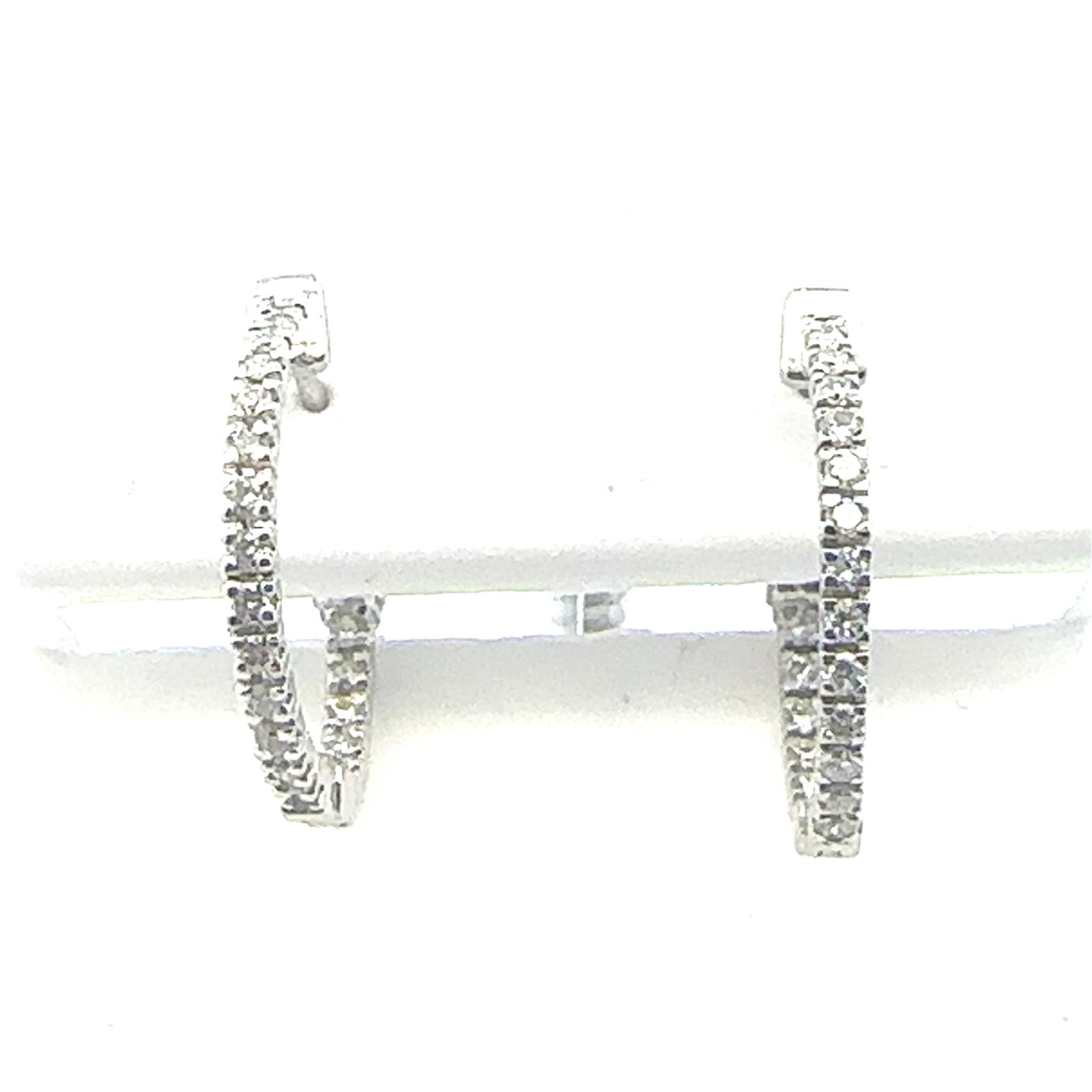 Basics Earrings  0.50   with 0.50  Round Brilliant Diamond Sides set on 3.61gr 14k WG