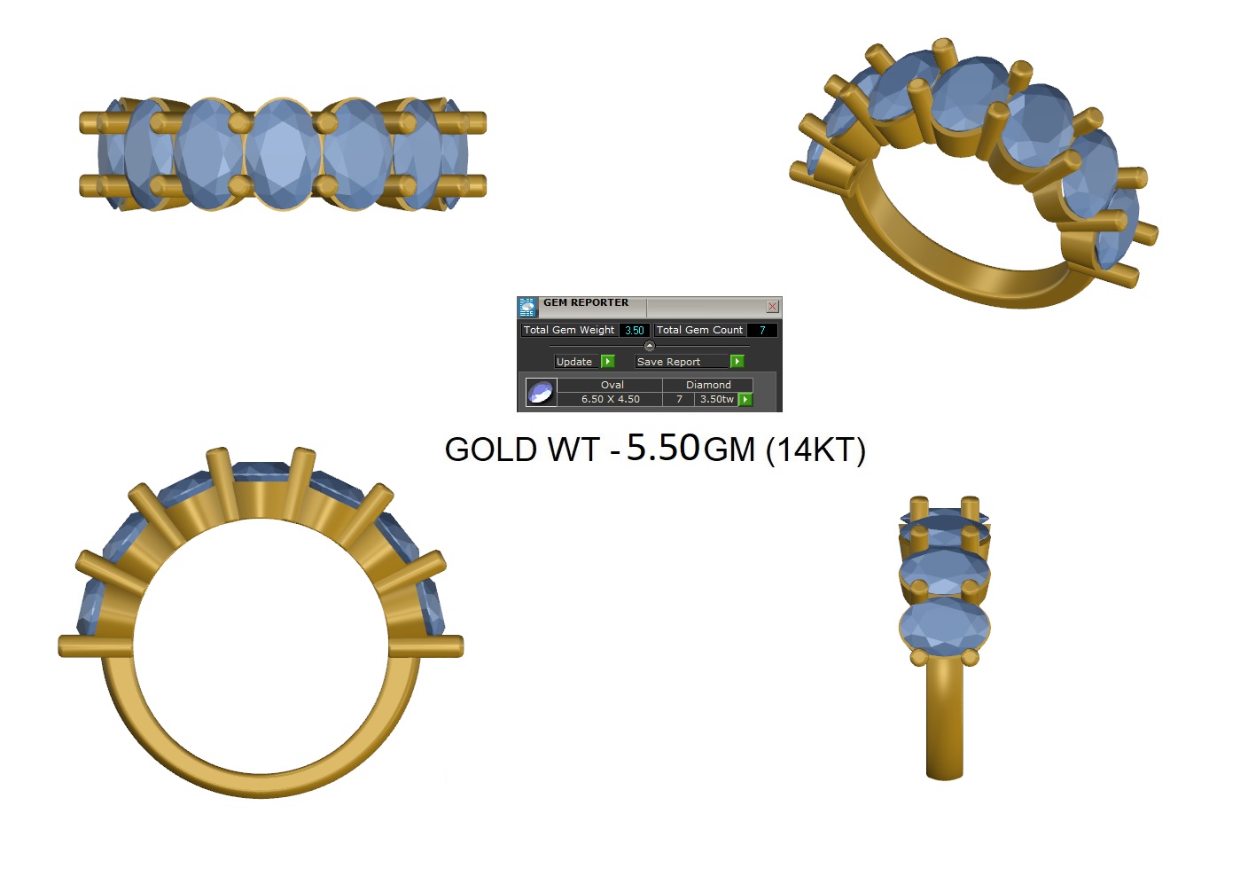 14KW LAB GROWN DIAMOND BAND 7OV-3.50CTW, 14KW-5.50GR, SZ 5.25