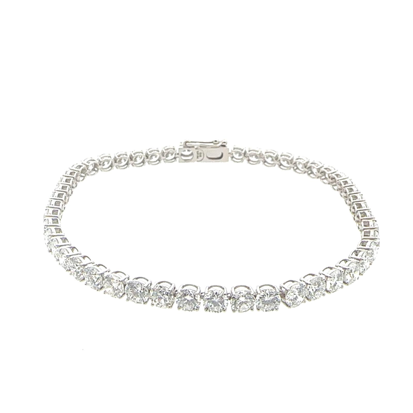 14KWG LAB GROWN DIAMOND TENNIS BRACELET 50RD-7.00CTW, 14KW-3.66GR, 7 INCH