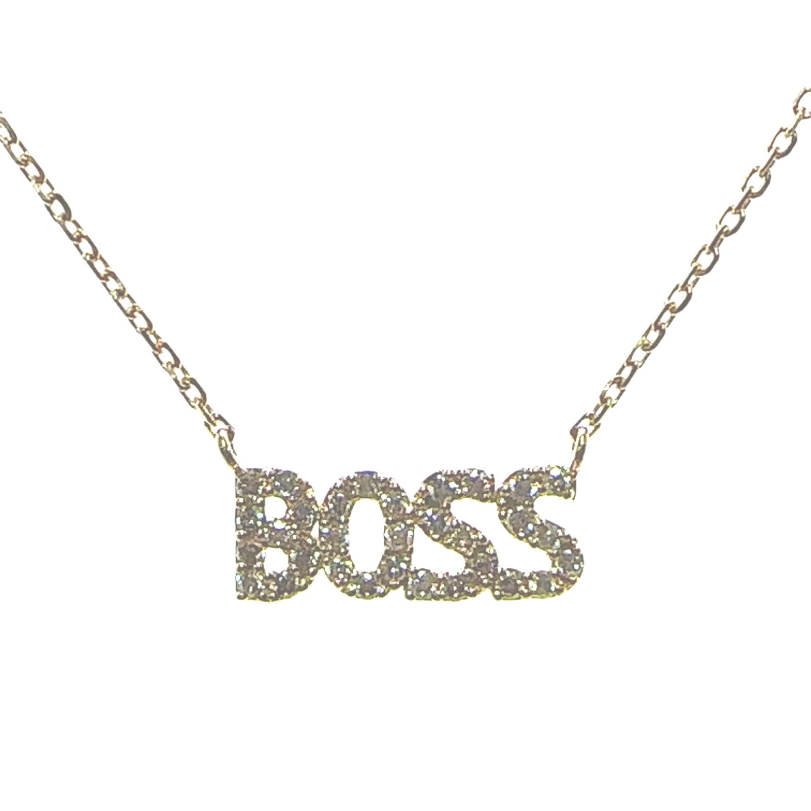 14KY NATURAL DIAMOND BOSS NECKLACE, 31D-0.24CTW, 14KY-1.80GR