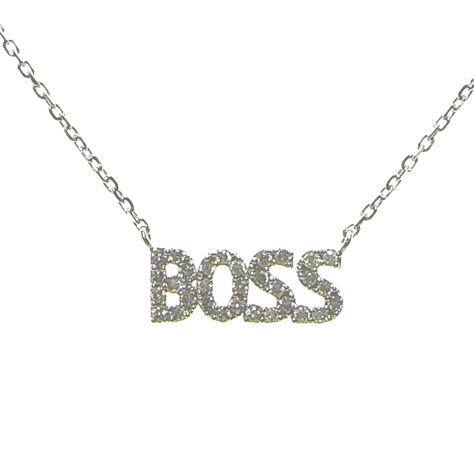 14KW NATURAL DIAMOND BOSS NECKLACE, 31D-0.24CTW, 14KW-1.80GR