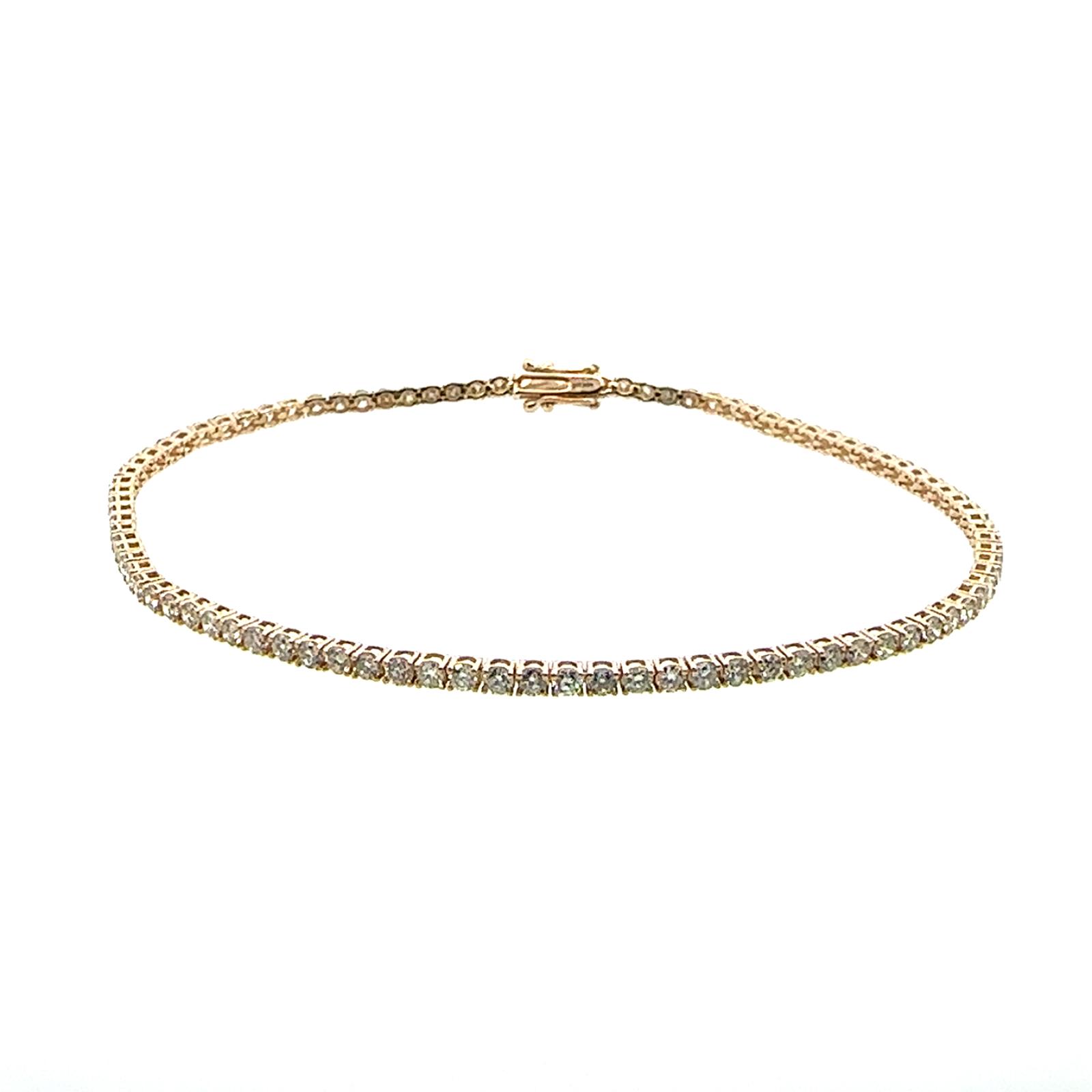 14KY LAB GROWN DIAMOND TENNIS BRACELET 90RD-2.00CTW 14KY-2.57GR 7 INCH