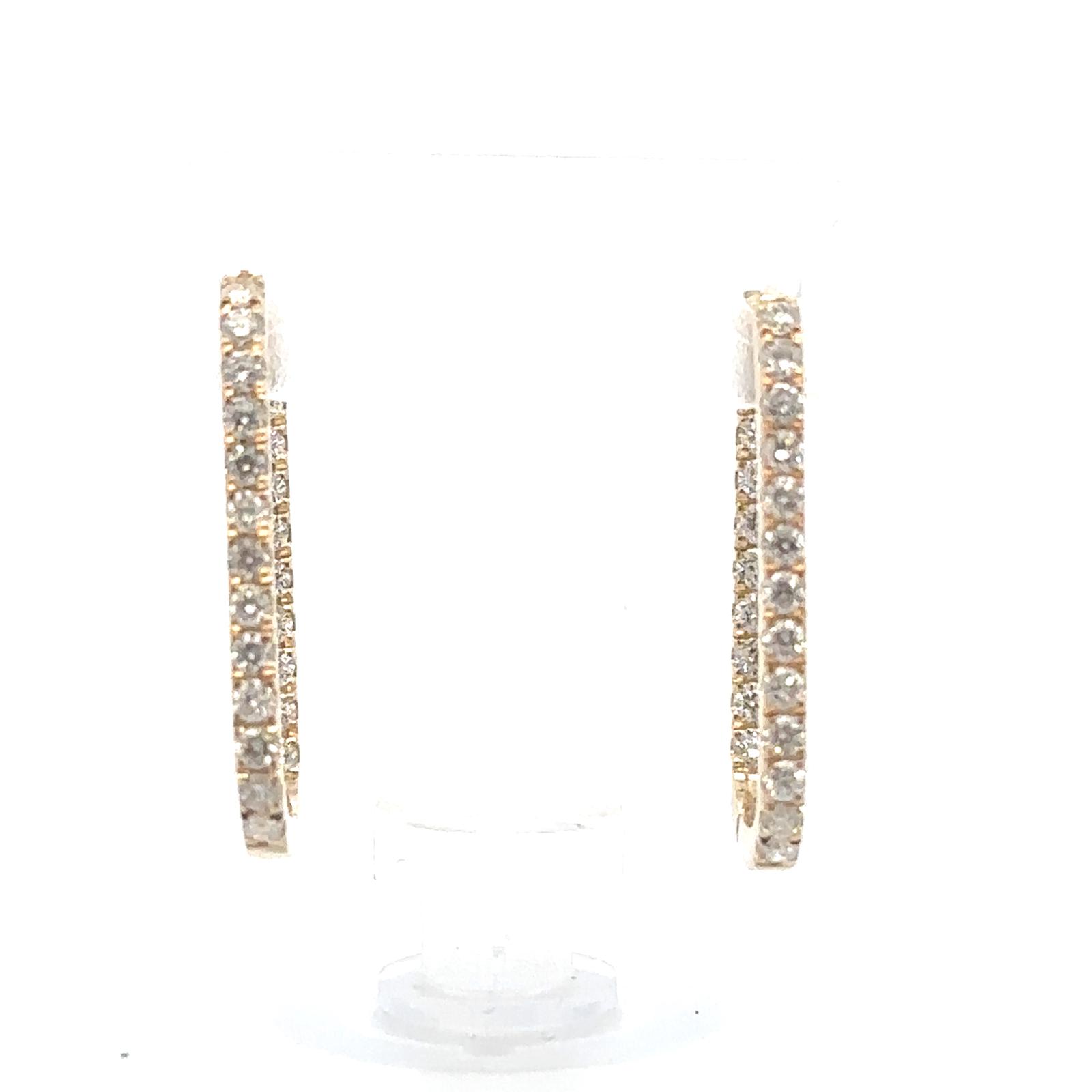 14KY LAB GROWN DIAMOND PAPERCLIP EARRINGS 44RD-0.45CTW 14KY-1.63GR