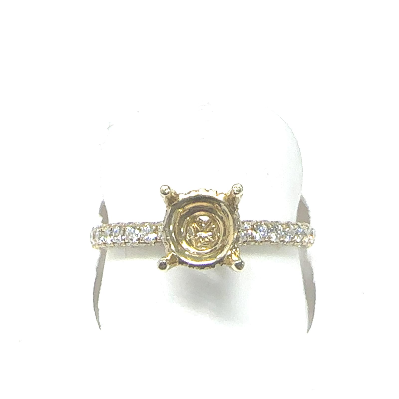 Bridal Collection Semi Mount 104 RD Natural Diamonds 0.9 set on 2.84 gr 14k YG