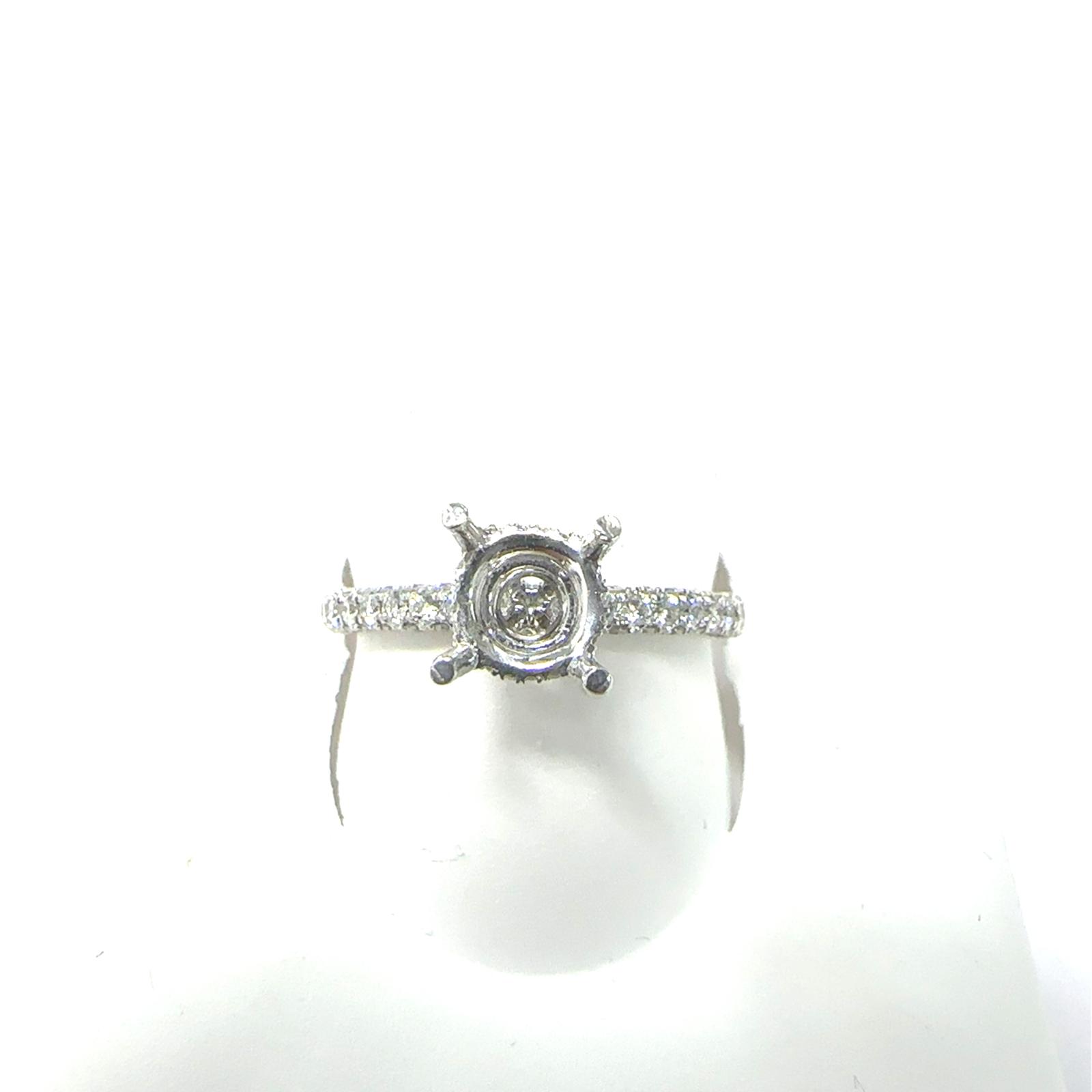 Bridal Collection Semi Mount 104 RD Natural Diamonds 0.9 set on 2.84 gr 14k WG
