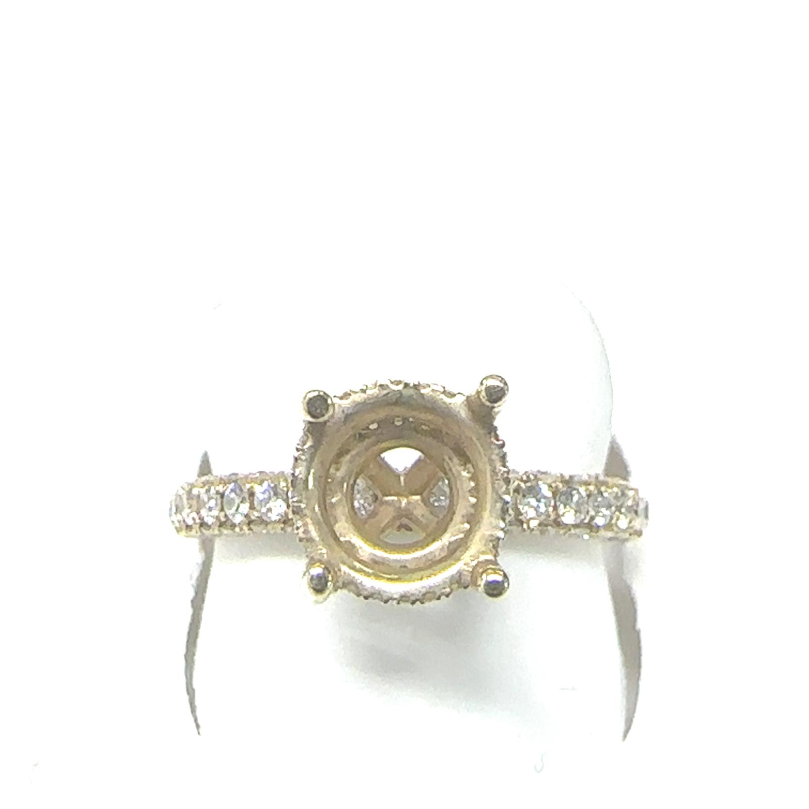 Bridal Collection Semi Mount 100 RD Natural Diamonds 0.9 set on 3.4 gr 14k YG