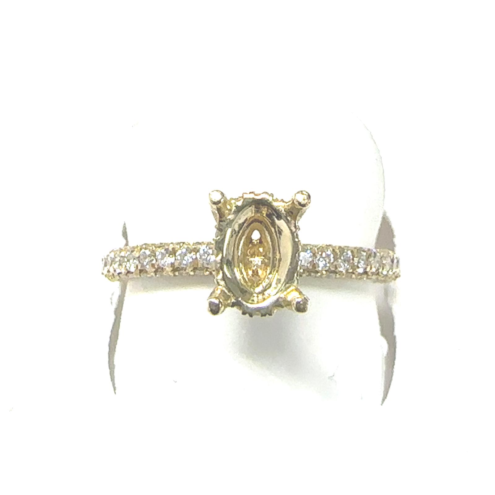 Bridal Collection Semi Mount 104 RD Natural Diamonds 0.9 set on 2.84 gr 14k YG