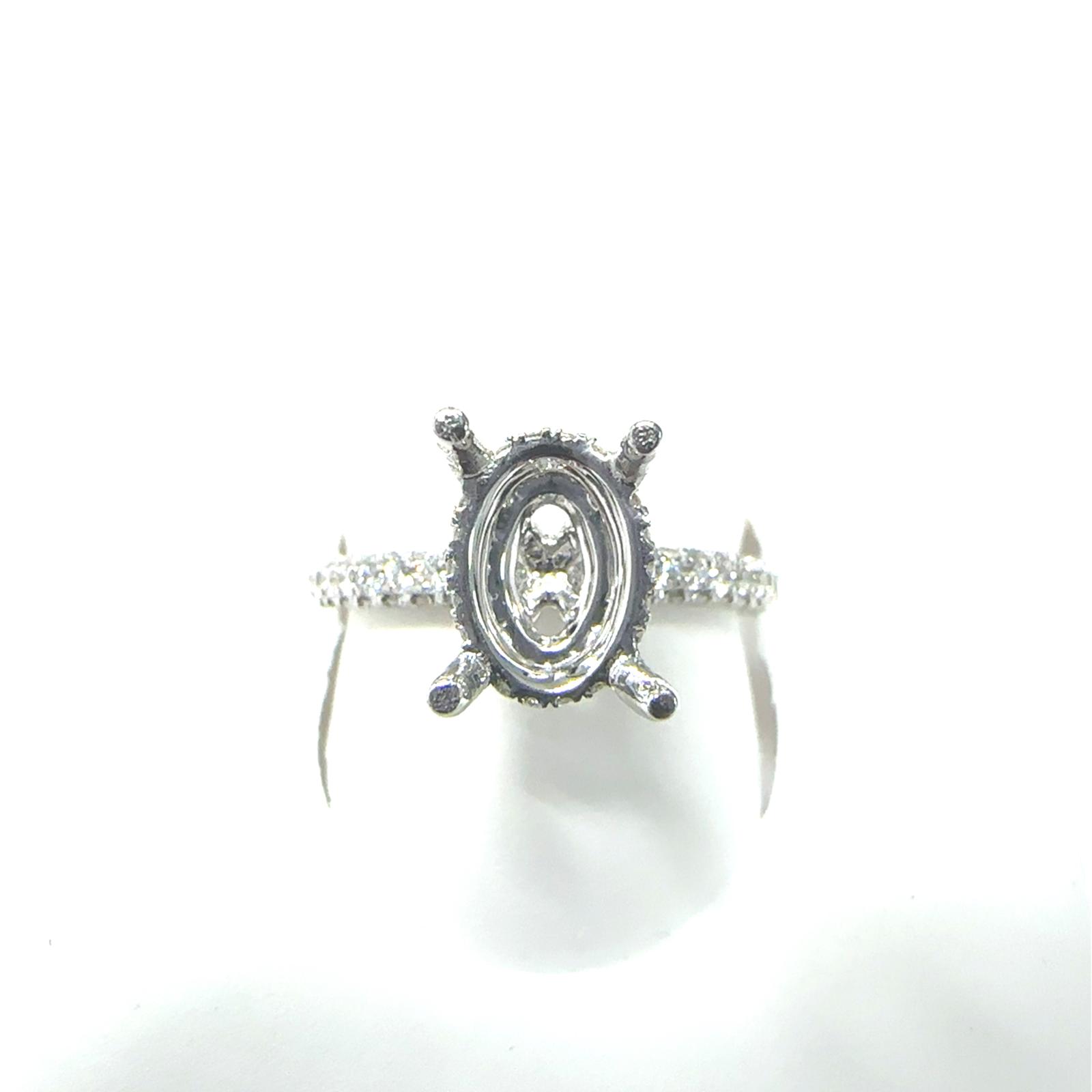 Bridal Collection Semi Mount 100 RD Natural Diamonds 0.9 set on 3.4 gr 14k WG