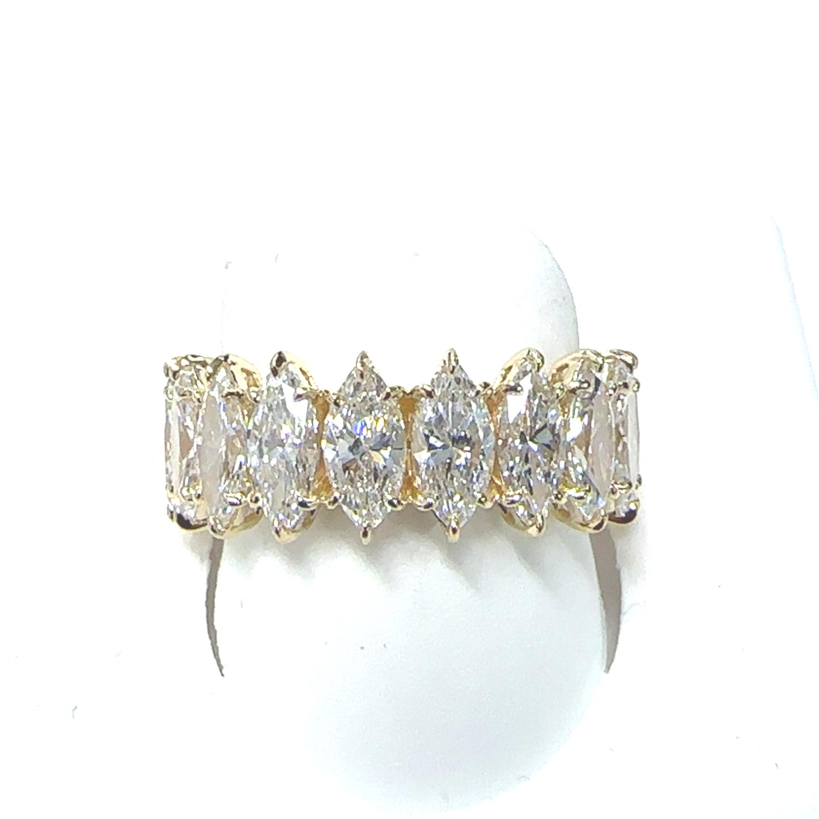 14KY LAB GROWN DIAMOND ETERNITY BAND 18MQ-6.09CTW 14KY-3.80GR SZ6