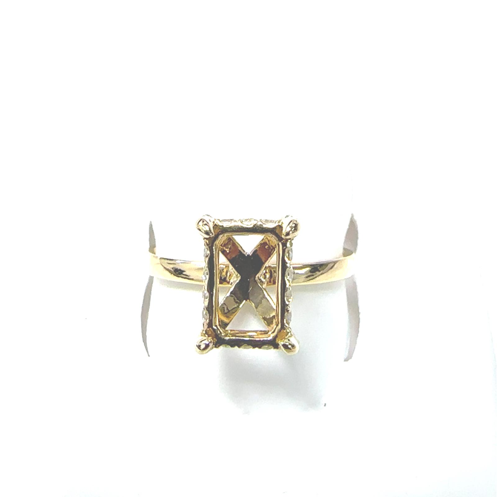 14KW LAB GROWND DIAMOND HIDDEN HALO SEMI MOUNT RADIANT CENTER 30RD-0.39CTW 14KY-2.49GR