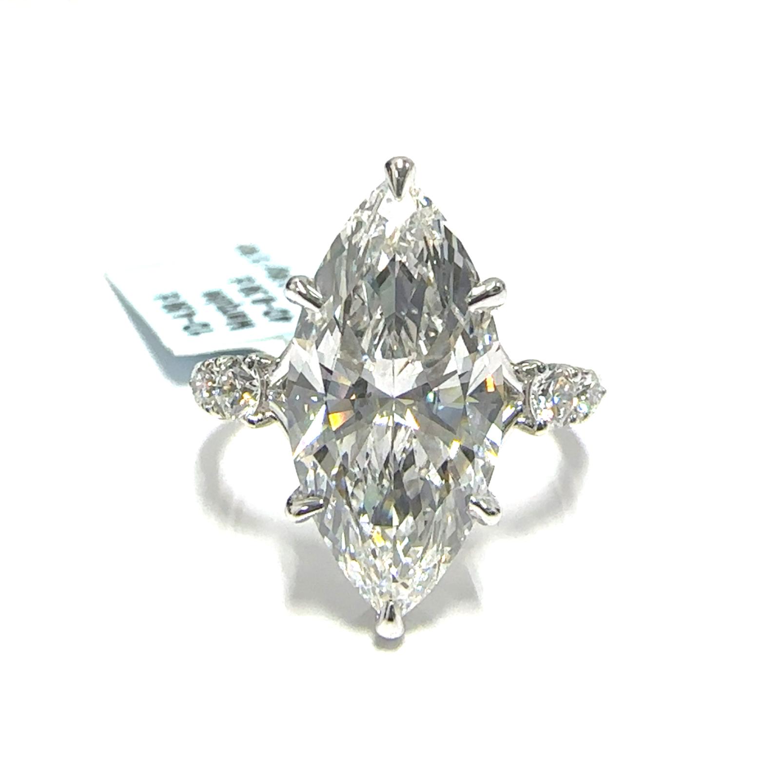 14KW LAB GROWN DIAMOND ENGAGEMENT RING NON CERT F-G VS+ 1MQ-4.8CT 4D-0.298CTW 14KW-2.98GR