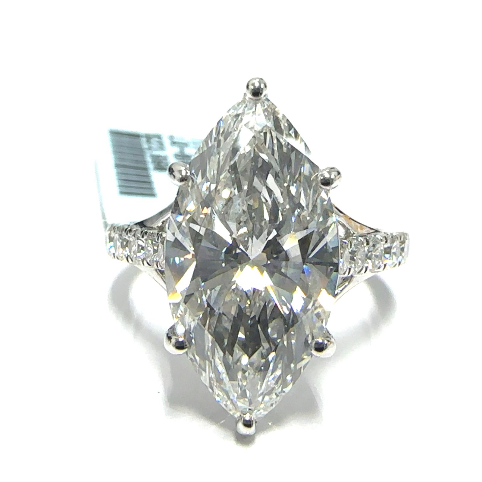 14KW LAB GROWN DIAMOND ENGAGEMENT RING NON CERT F-G VS+ 1MQ-5.6CT 10D-0.39CTW 14KW-3.222GR