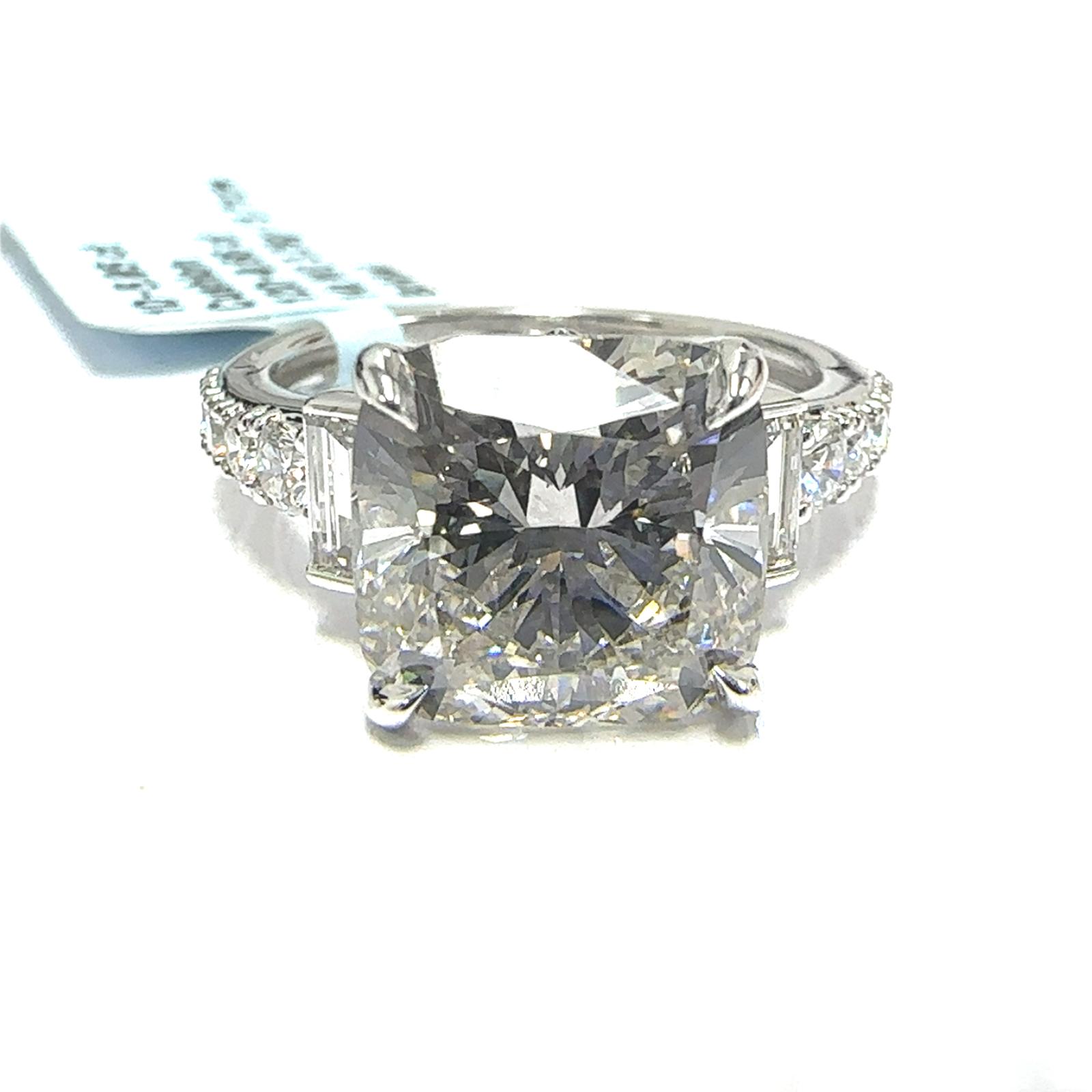 14KW LAB GROWN DIAMOND ENGAGEMENT RING NON CERT F-G VS+ 1CU-5.05CT 12D-0.66CTW 14KW-3.288GR