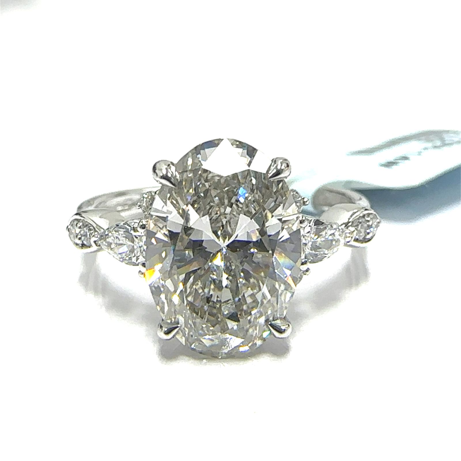14KW LAB GROWN DIAMOND ENGAGEMENT RING NON CERT F-G VS+ 1OV-3.02CT 10D-0.28CTW 14KW-2.574GR