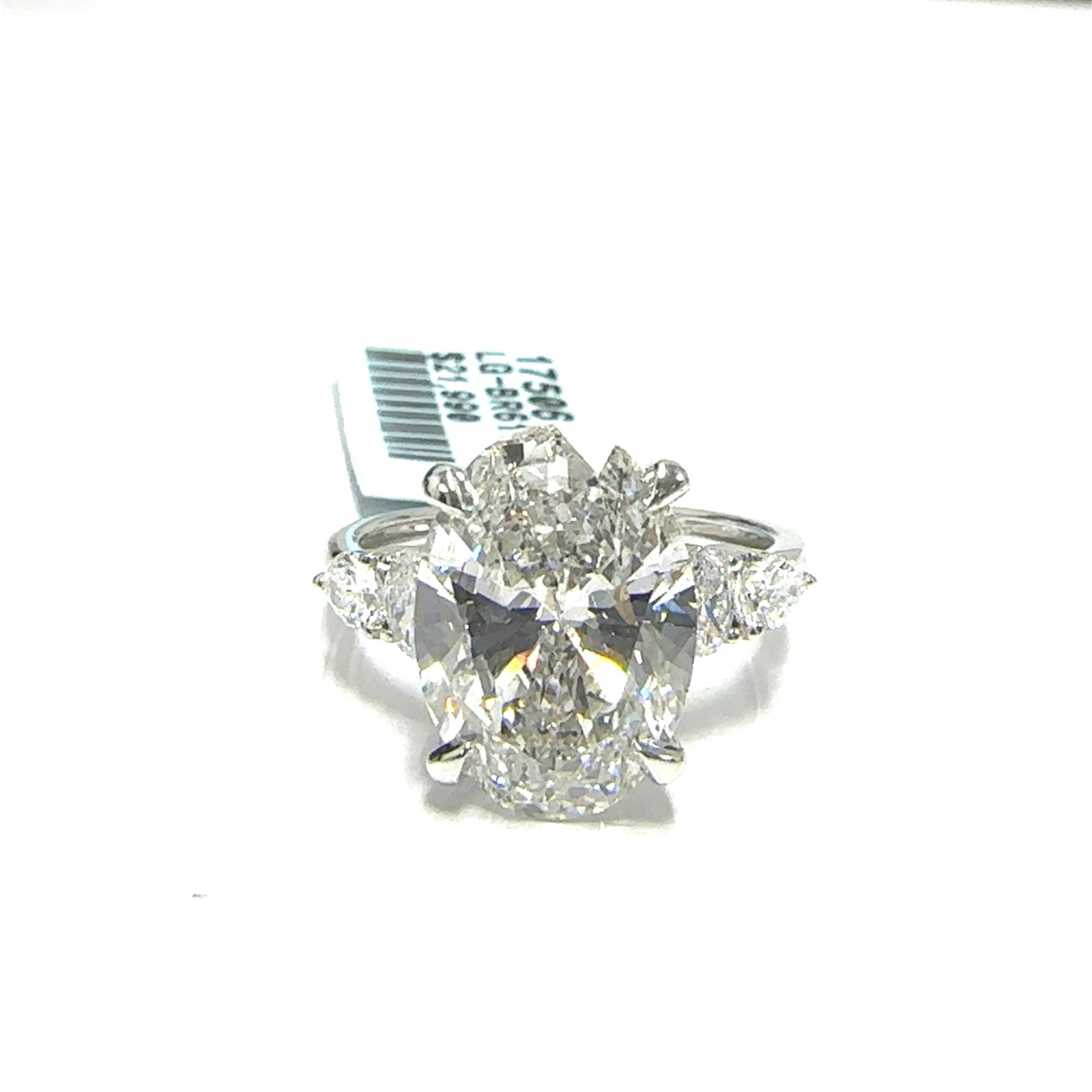 14KW LAB GROWN DIAMOND ENGAGEMENT RING NON CERT F-G VS+ 1OV-5.08CT 4D-0.56CTW 14KW-2.938GR