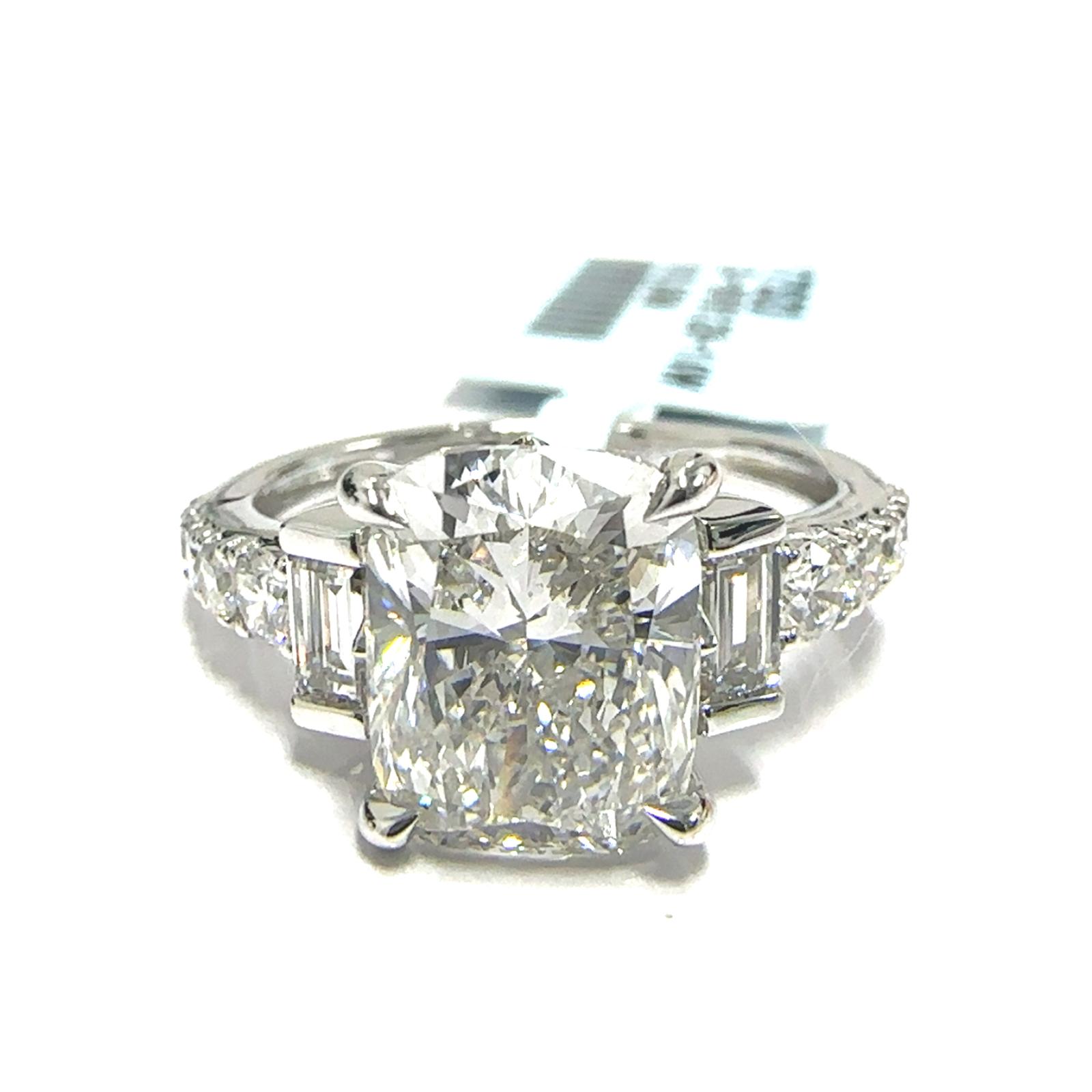 14KW LAB GROWN DIAMOND ENGAGEMENT RING NON CERT F-G VS+ 1RA-3.21CT 12D-0.68CTW 14KW-3.234GR