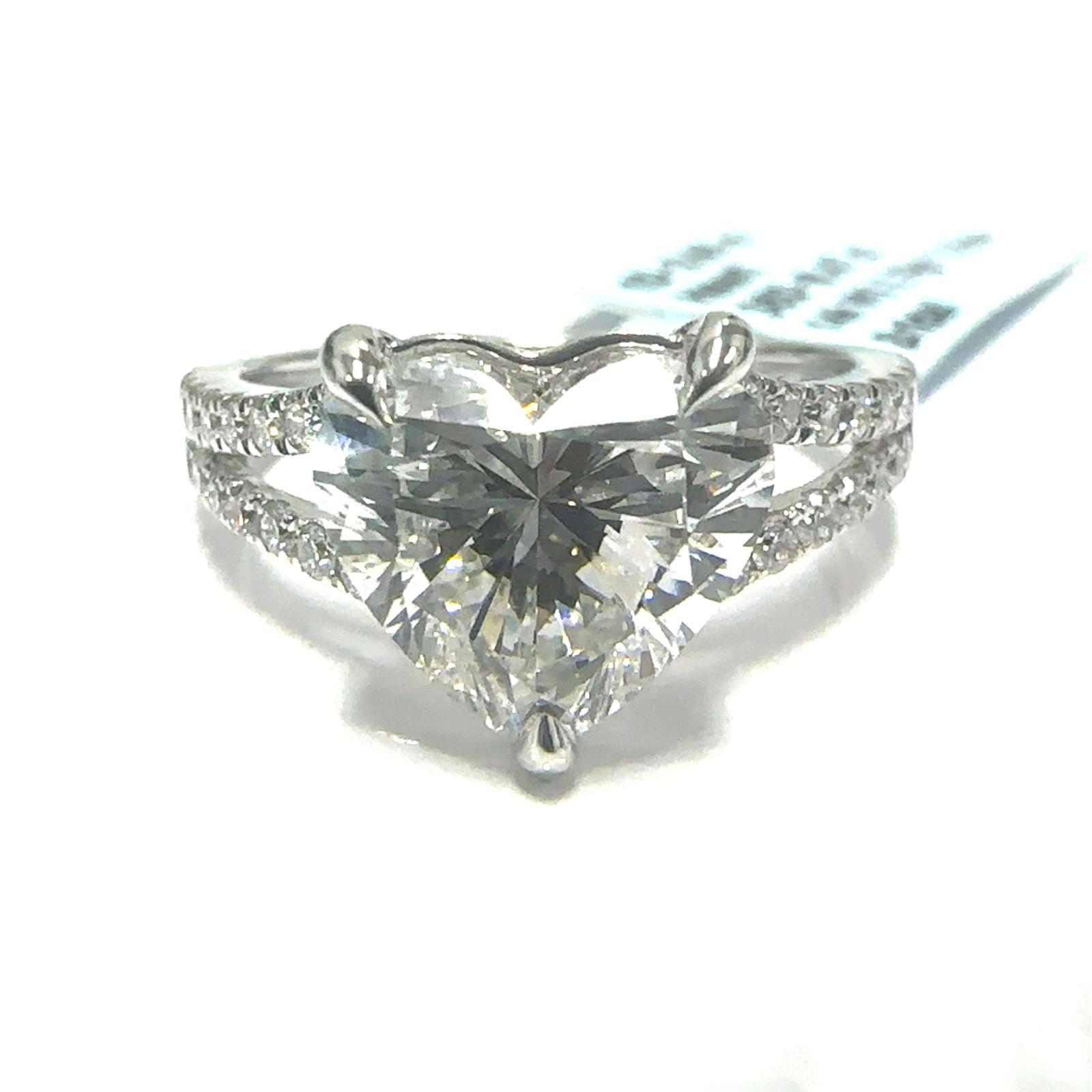 14KW LAB GROWN DIAMOND ENGAGEMENT RING NON CERT F-G VS+ 1HT-2.86CT 38D-0.47CTW 14KW-2.786GR