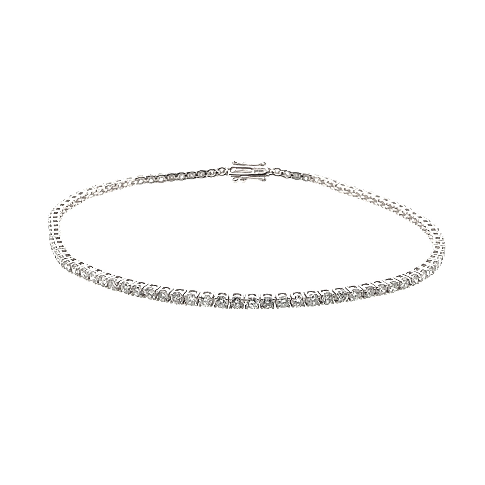 14KW LAB GROWN DIAMOND TENNIS BRACELET  92RD-2.01CTW 14KW-2.49GR